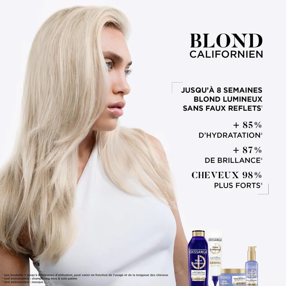 DESSANGE Masque Cheveux Nutri-Réparateur Blond Californien Acide Lactique & Miel De Manuka 280ml