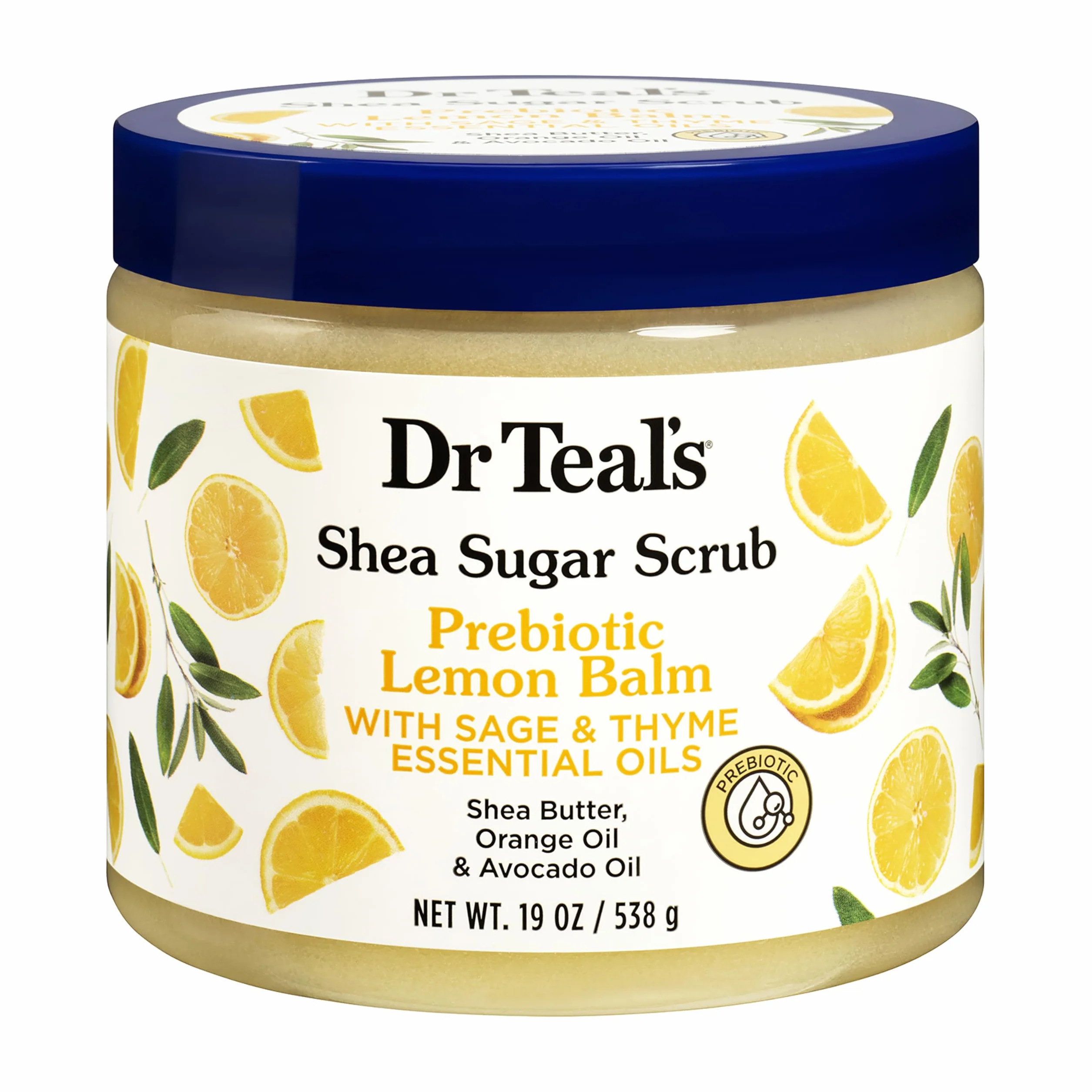 Gommage de sucre de karité Dr Teal's à la mélisse prébiotique 538 g