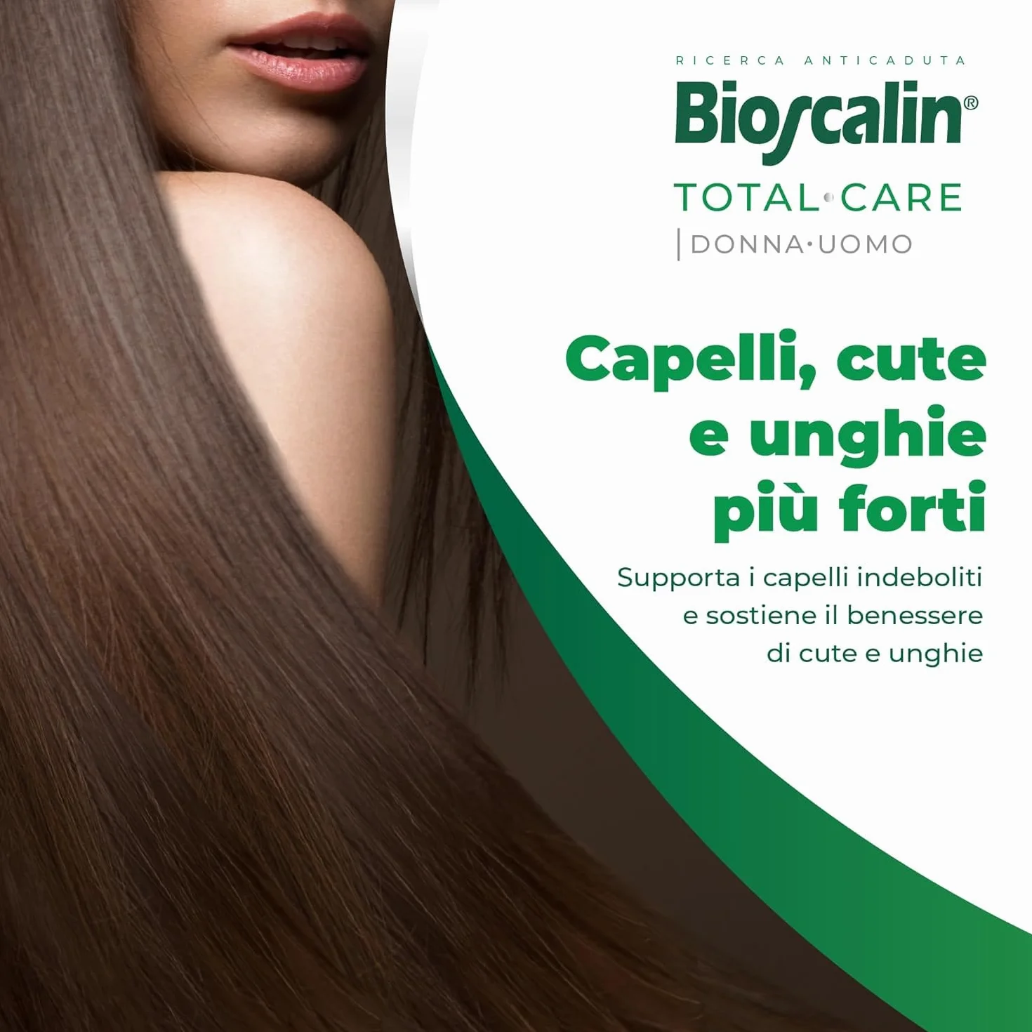 Bioscalin TOTAL •CARE Complément alimentaire avec actifs naturels, pour cheveux, cuir et ongles plus forts, pour femme et homme, sans gluten, 90 comprimés