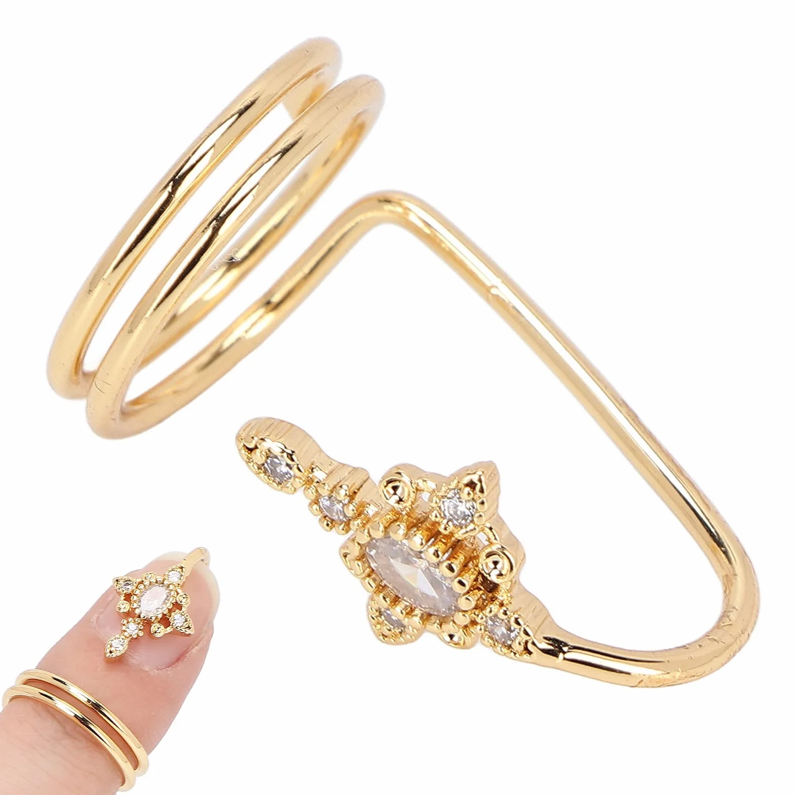 Bague à Ongles Accessoire Nail Art Fabrication Exquise 3057