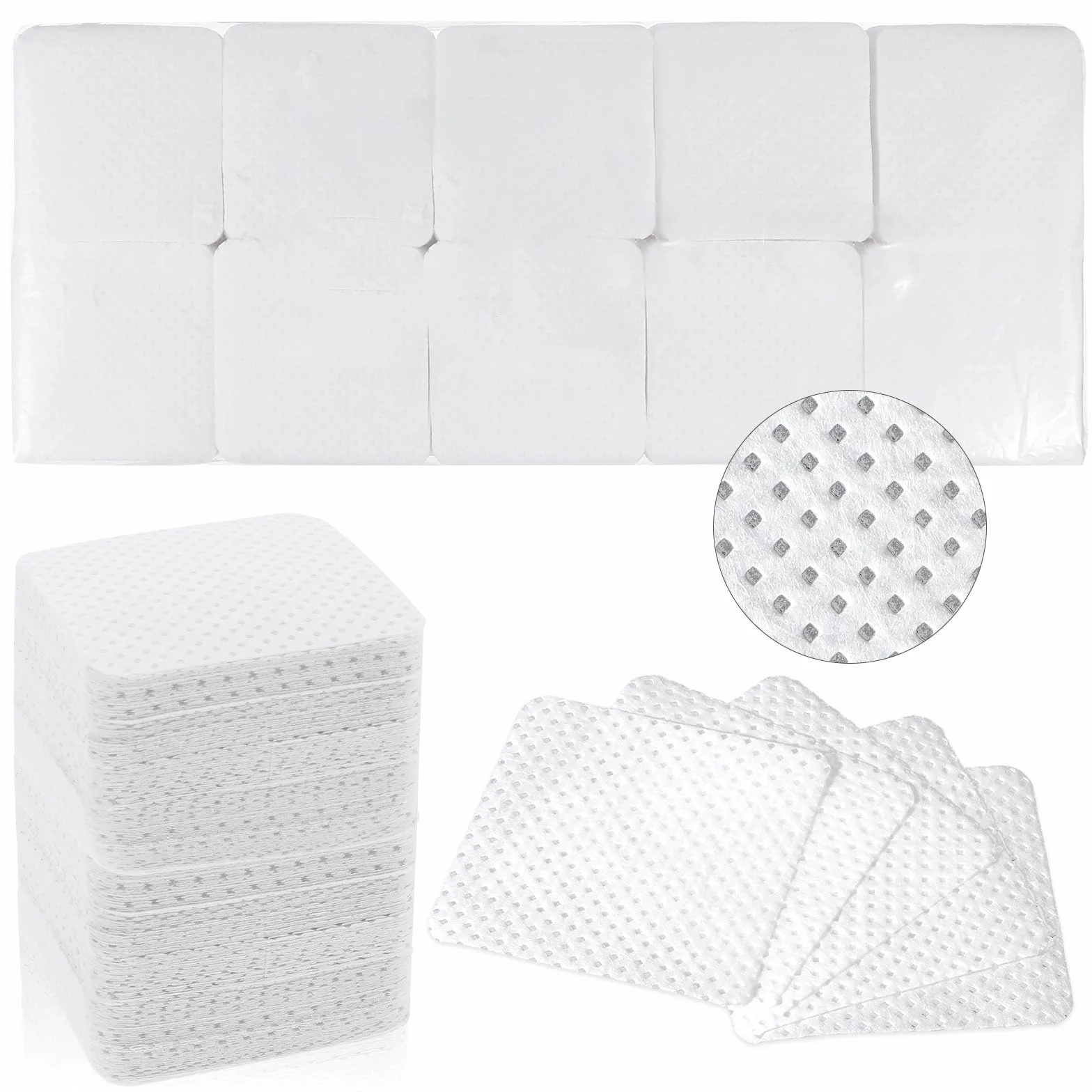 Lot de 1000 cotons en cellulose non pelucheux pour ongles en gel et acrylique