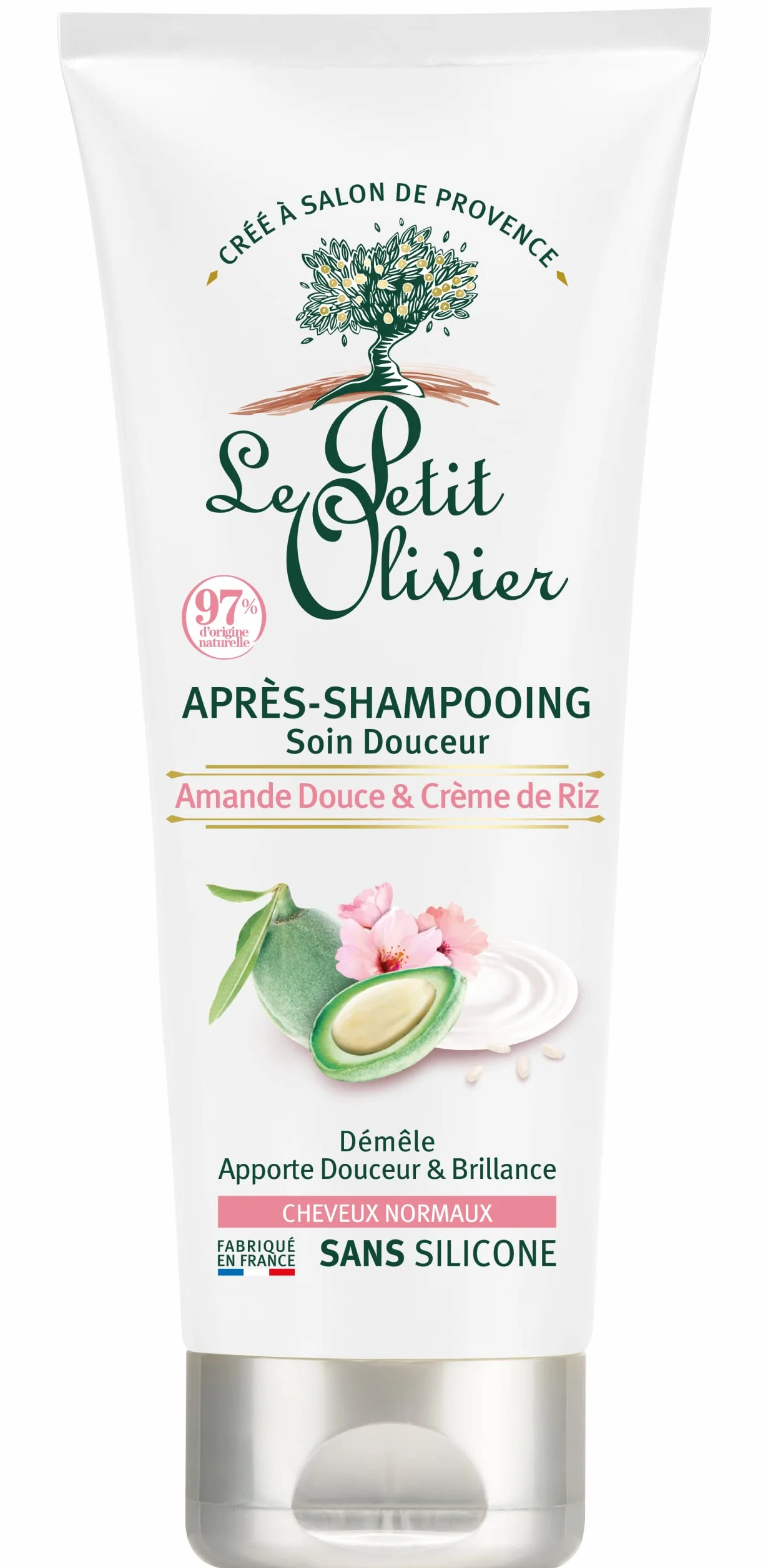 LE PETIT OLIVIER Après-Shampooing Soin Douceur Amande Douce & Crème de Riz 200 ml Sans Silicone