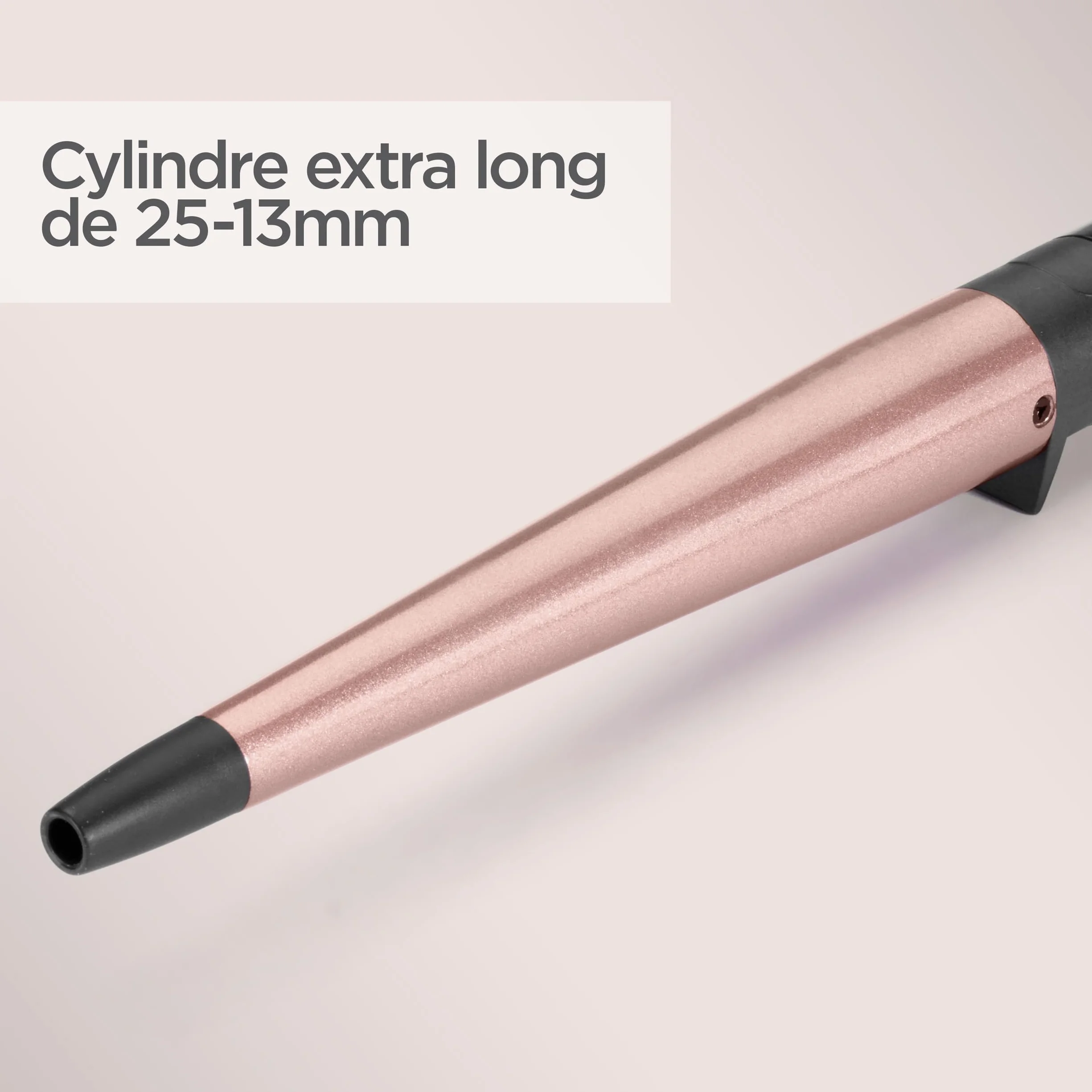 BaByliss C454E Boucleur conique céramique 25-13mm 160-210°C Noir Rose