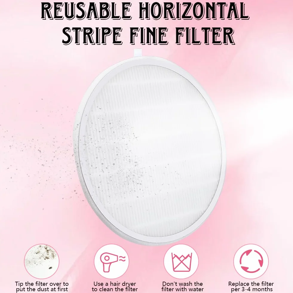GORGECRAFT 2 Filtre de Rechange pour Collecteur de Poussière d'Ongles Blanc Rond Réutilisable pour Nail Art