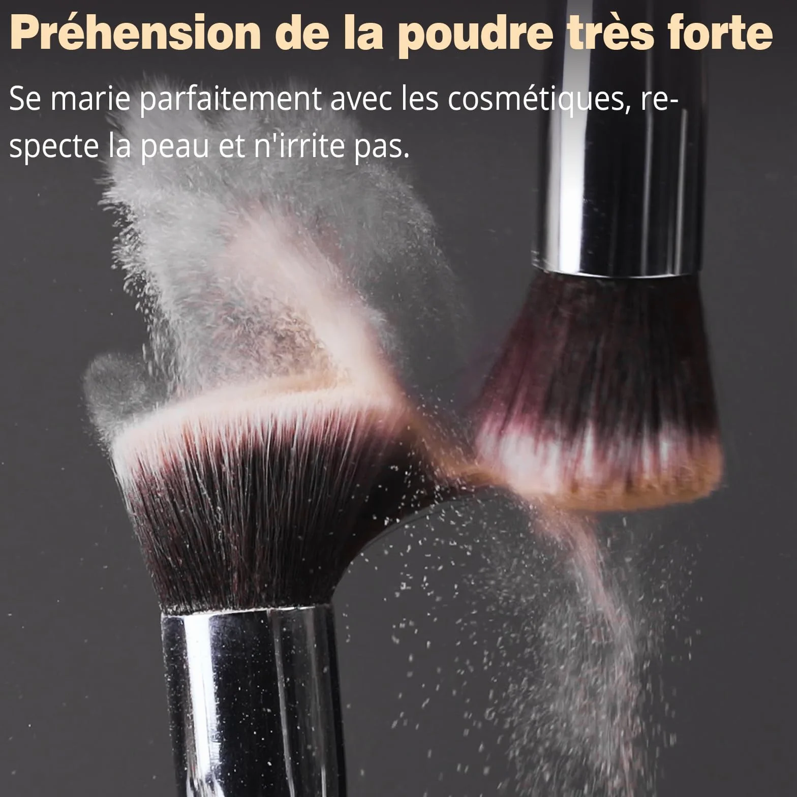 BEAKEY Pinceaux Maquillages Professionnel, 10+2 Pcs Maquillage Pinceau Set Fond de Teint Blush L'anti-cernes Fard à Paupières Poudre Libre, Noir/Argent