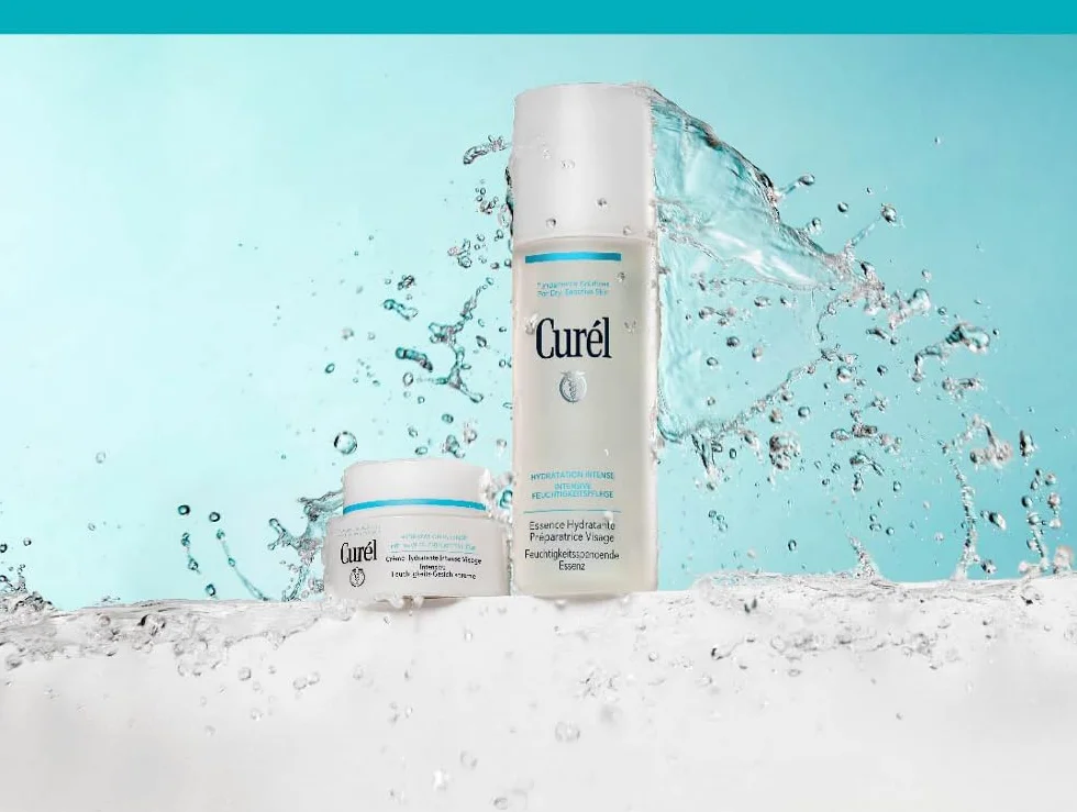Curél Soin Hydratant Intensif Essence Hydratante 150 ml + Crème Visage 40 g Ceramides Peaux Sèches Sensibles