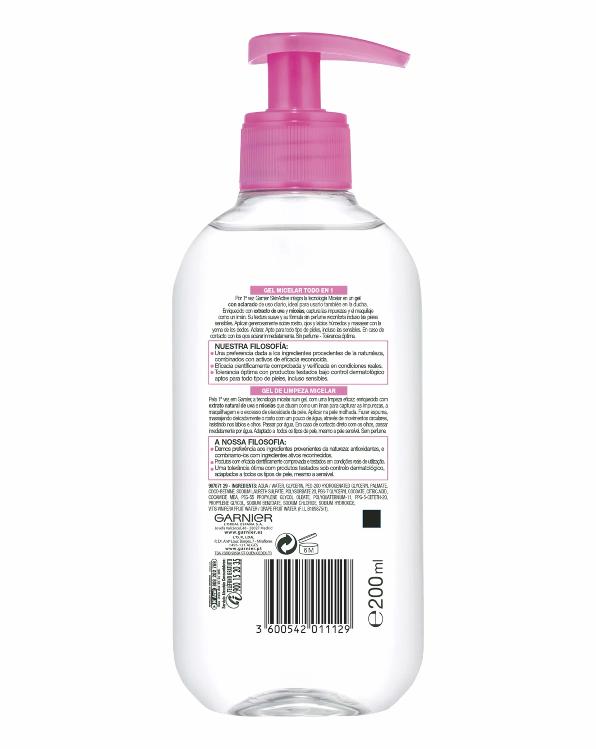 Garnier Skinactive Gel Micellaire Démaquillant Todo Tipo Piel