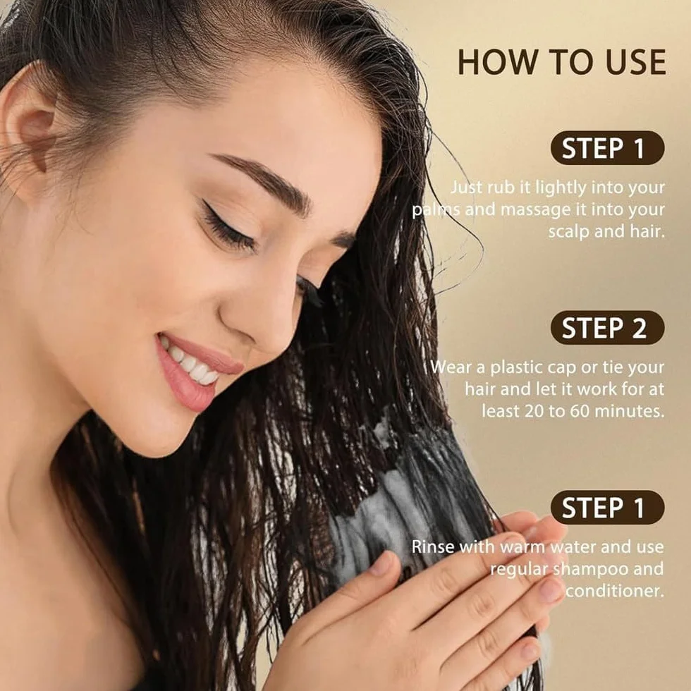 Huile de Batana pour la Croissance des Cheveux, Pâte d'huile de Batana 100% brute, Shampoing anti-chute, Renforce les cheveux naturellement, Prévient les frisottis, Convient à tous types de cheveux