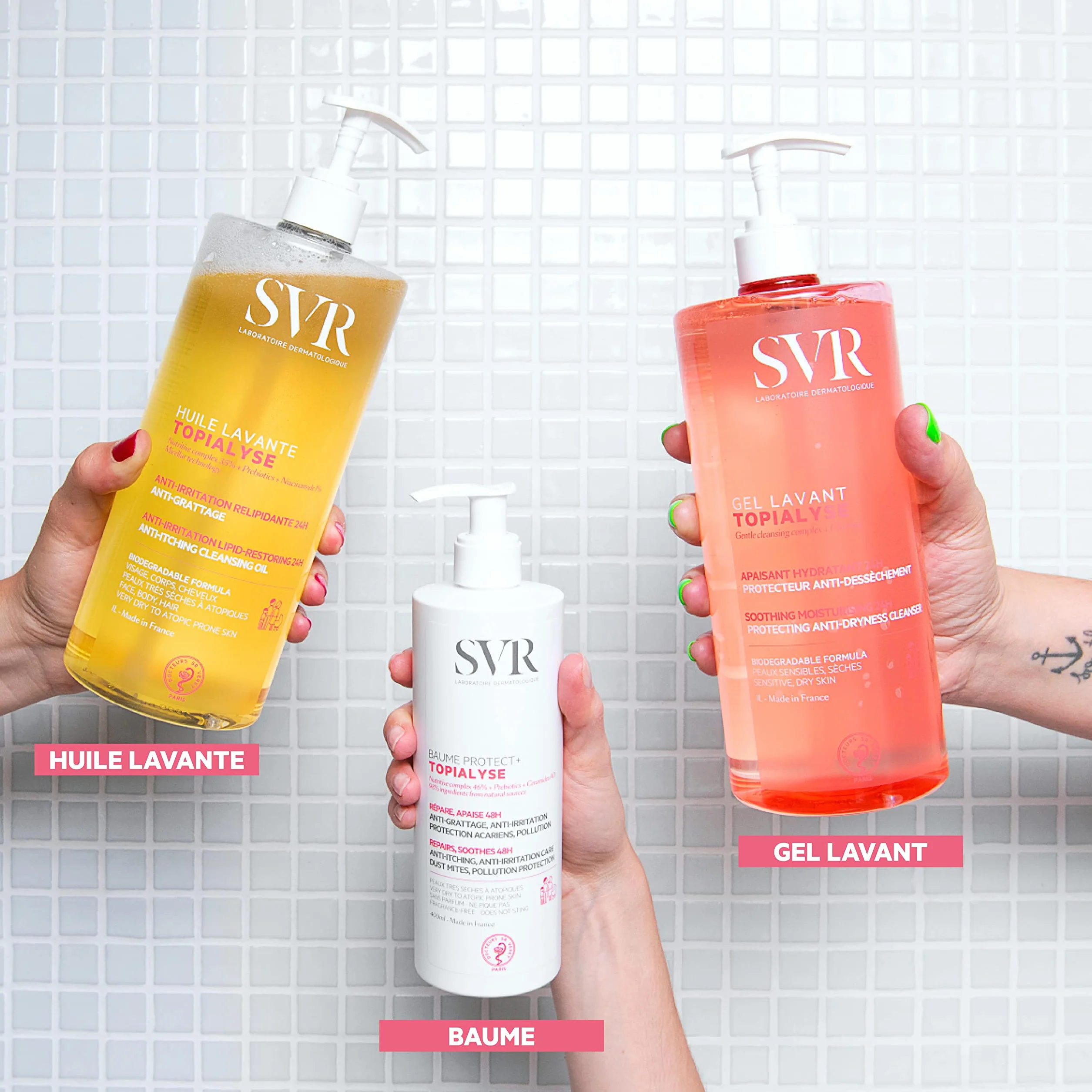 SVR Topialyse Huile Lavante 1000 ml - Huile nettoyante relipidante anti-grattage 24H pour peaux sèches à atopiques