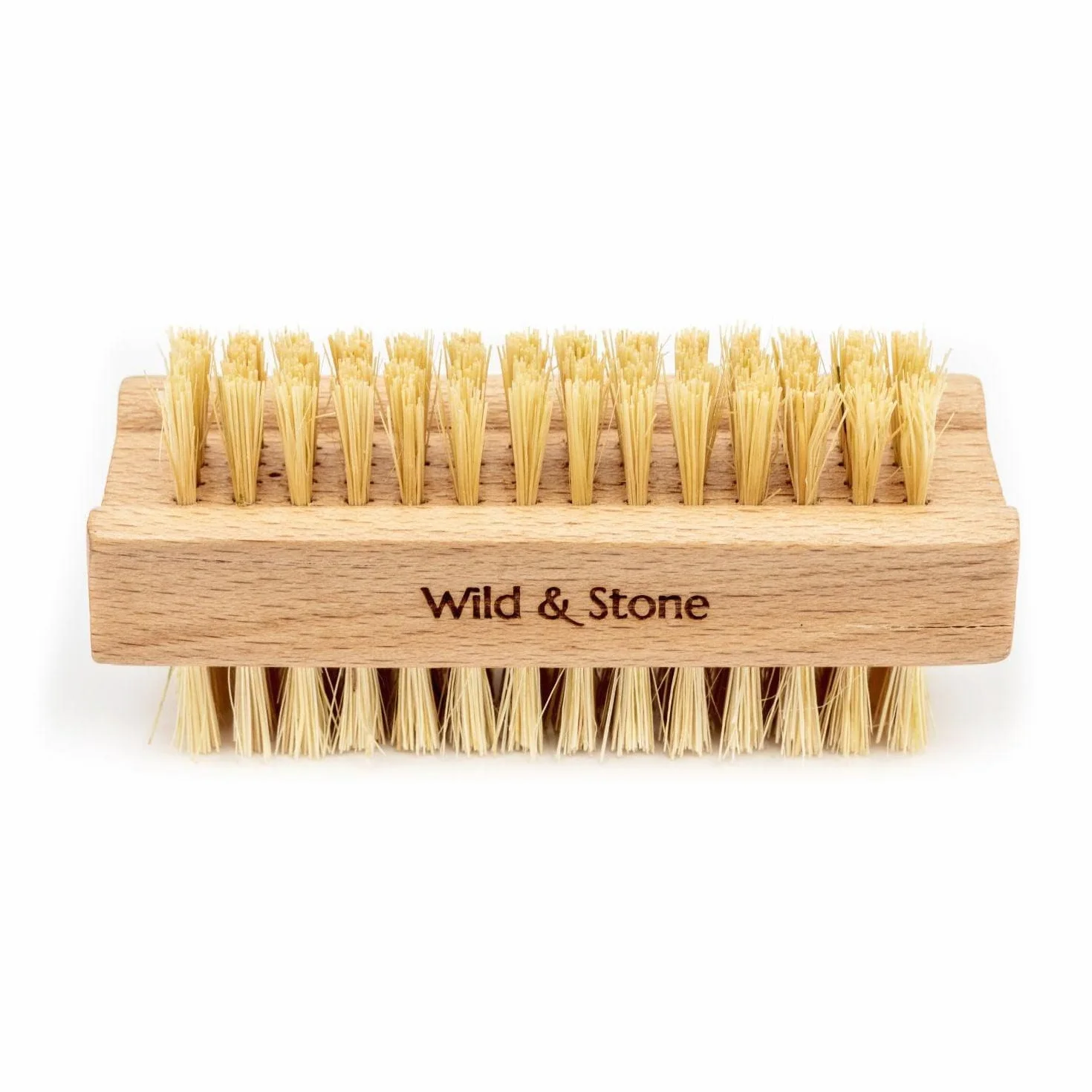 Wild & Stone Brosse à ongles en bois double face sisal naturel FSC végétalien sans plastique