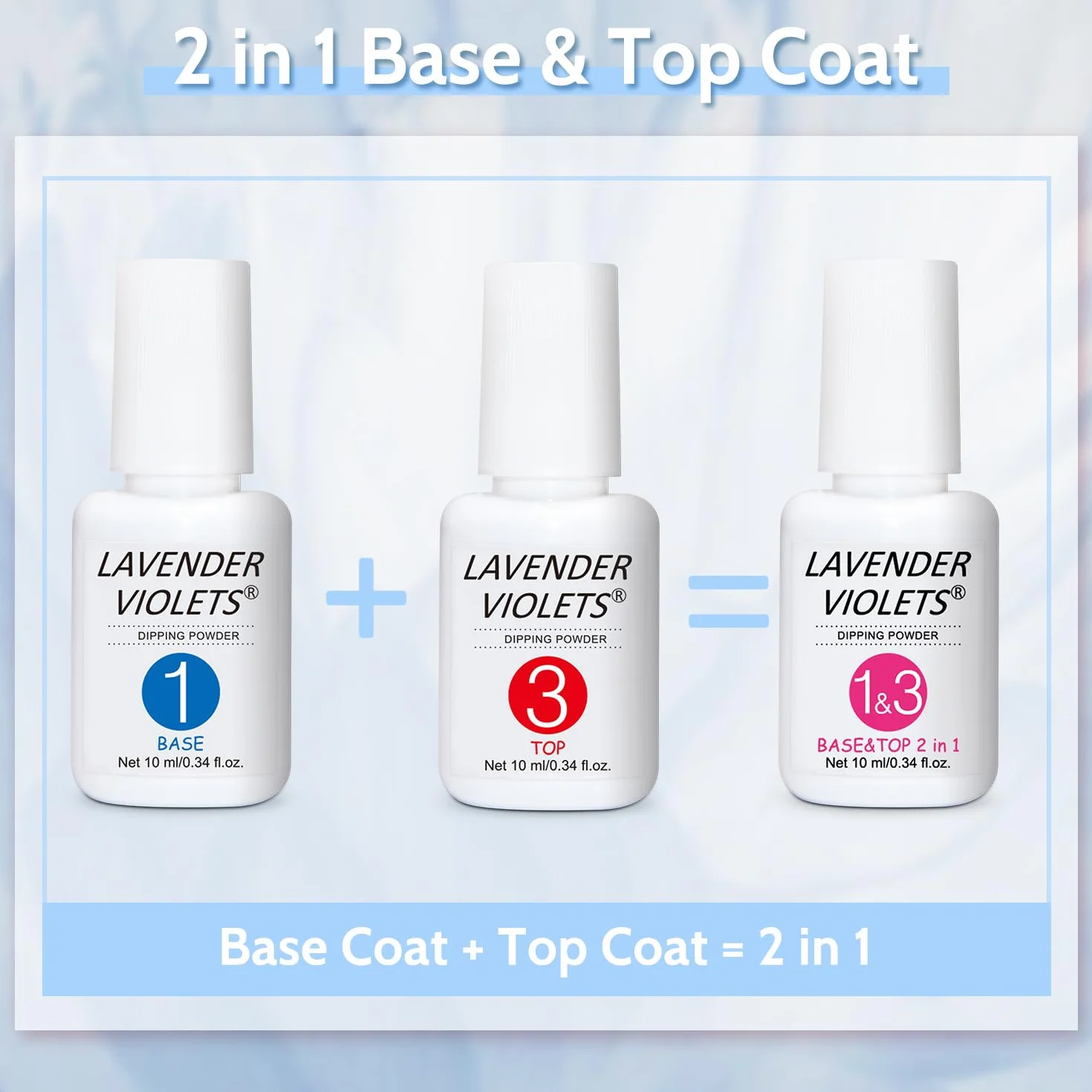Lavender Violets 6 Couleurs Acrylique Trempage Poudre Système French Nail Manucure Base Activateur Vernis Finition Brosse Lime