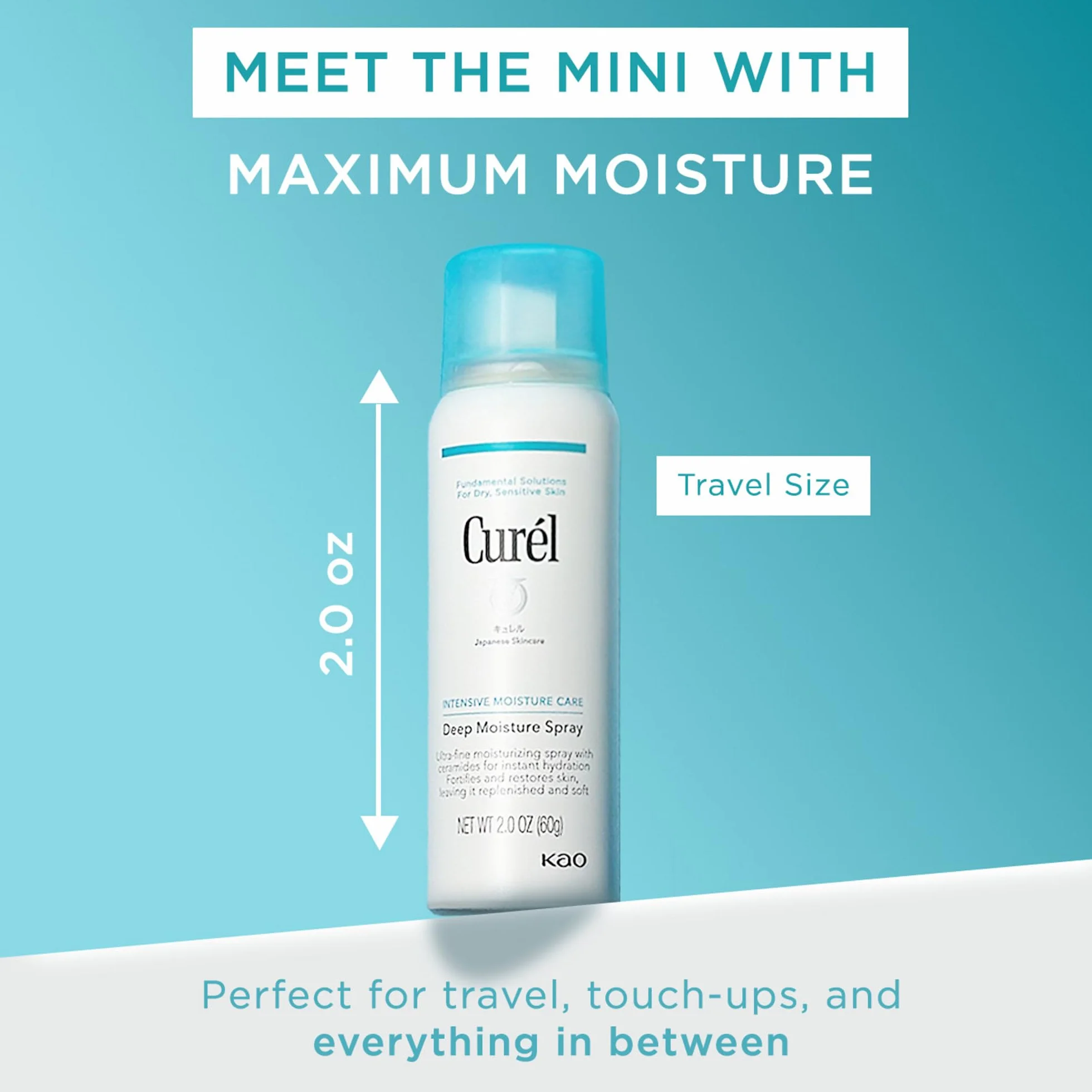 Curel Curél Spray Hydratant Profond Mini 60 g pour peaux sèches et sensibles
