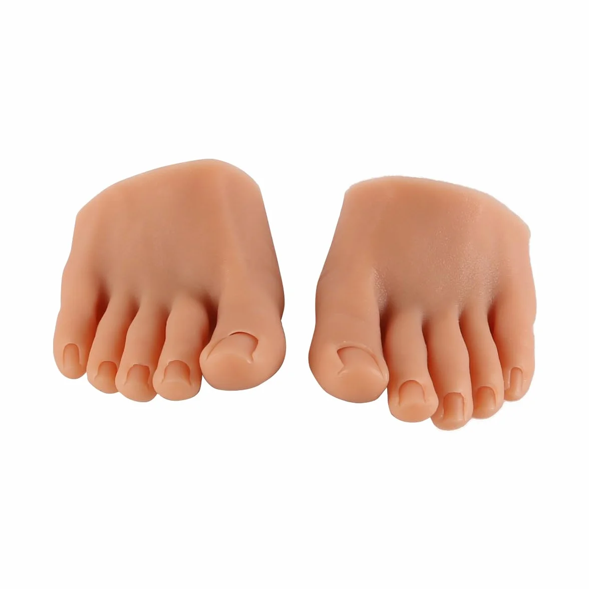 1 Paire de Pieds en Silicone pour manucure, modèle de Pied réaliste, Peau Moyenne, Naturel, pour entraînement à l'art des Ongles