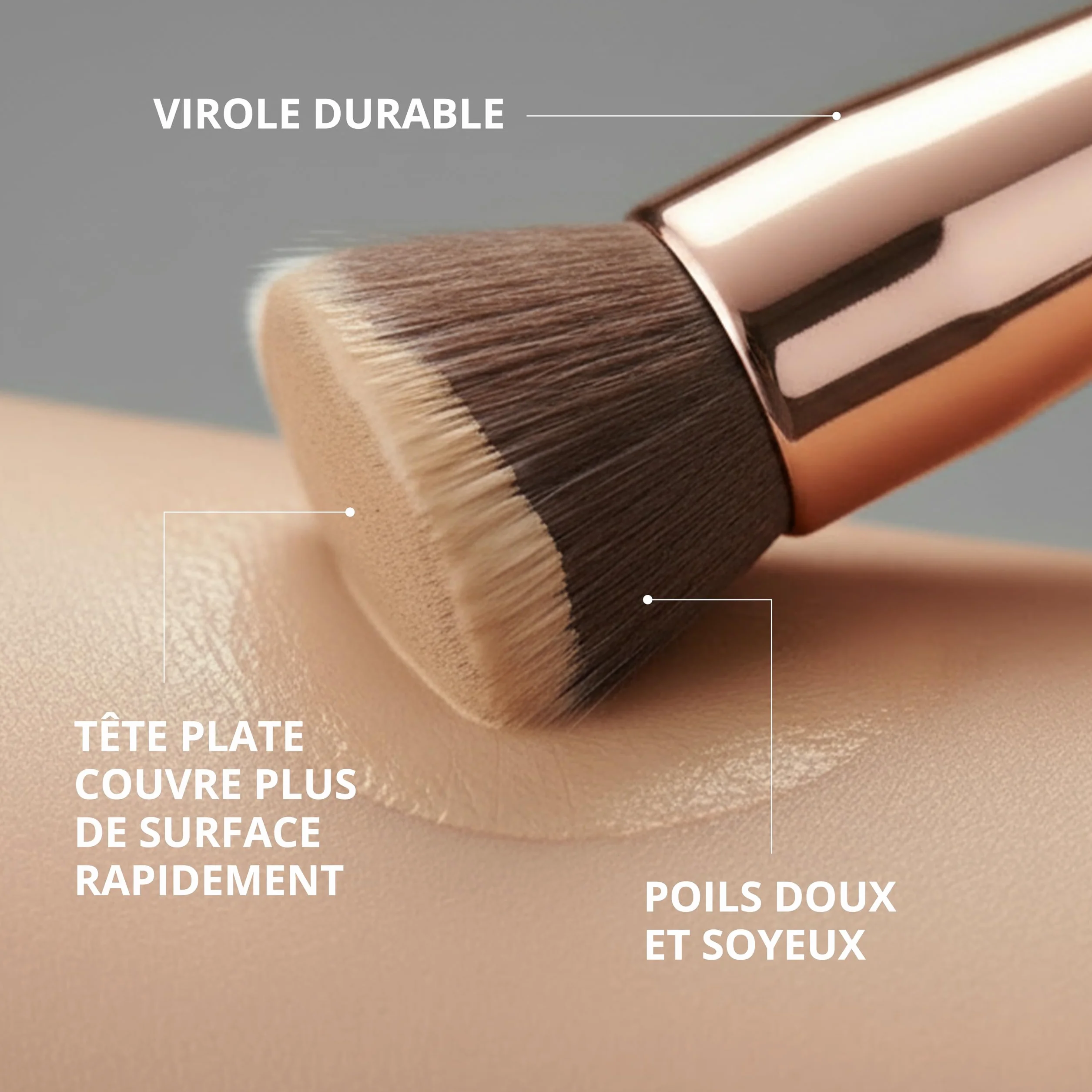 Pinceau Fond de Teint Kabuki Professionnel Maquillage Visage Synthétique Poils Denses