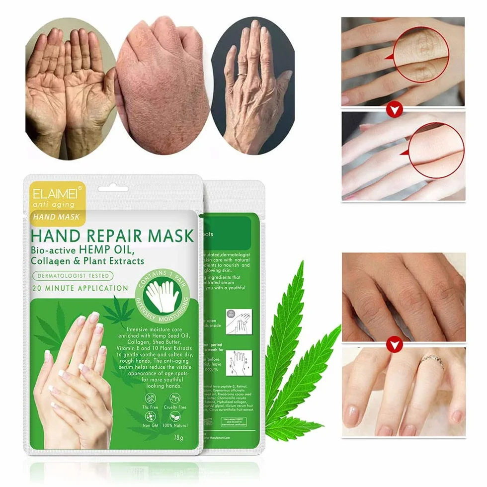 Gants Hydratants Exfoliants pour Mains Sèches, 3 Paires