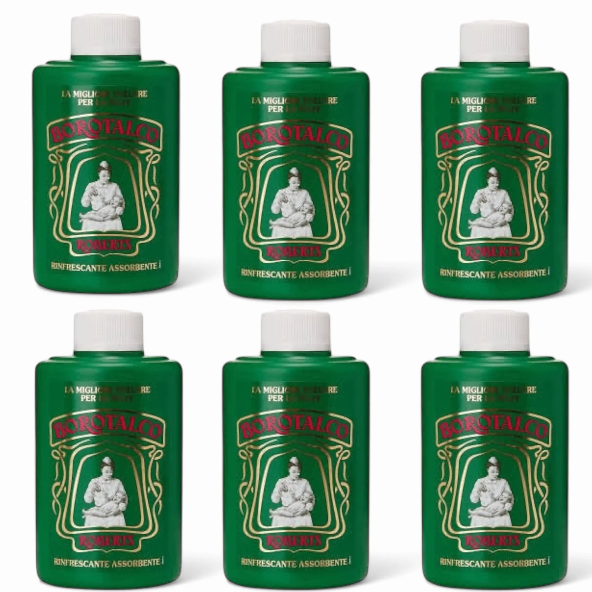 Borotalco Talc 200 g Lot de 6 Boîtes + Sac Joytaly