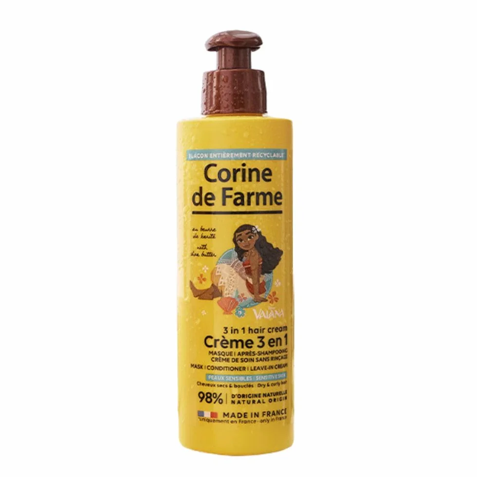 Corine de Farme Crème de Soin Cheveux 3 en 1 au Beurre de Karité Vaiana Disney 200 ml