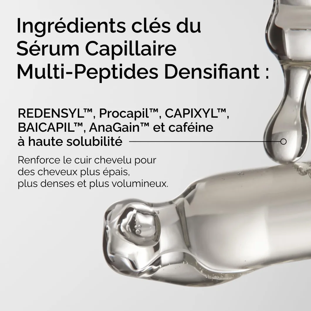 The Ordinary Sérum Capillaire Multi-Peptides Densifiant, pour des cheveux plus épais et plus volumineux, 60 ml