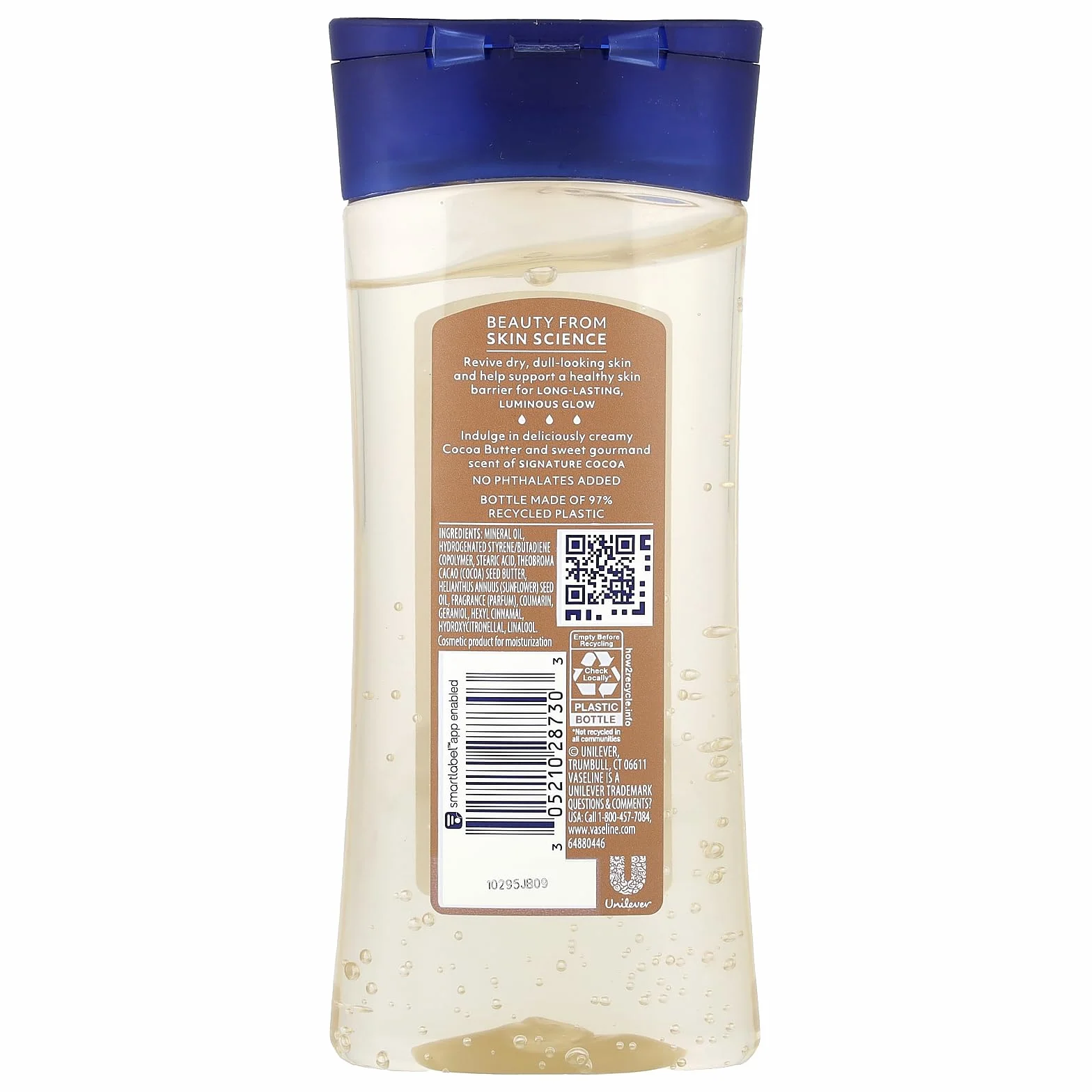 Vaseline Huile gel revitalisante pour le corps au beurre de cacao 200 ml
