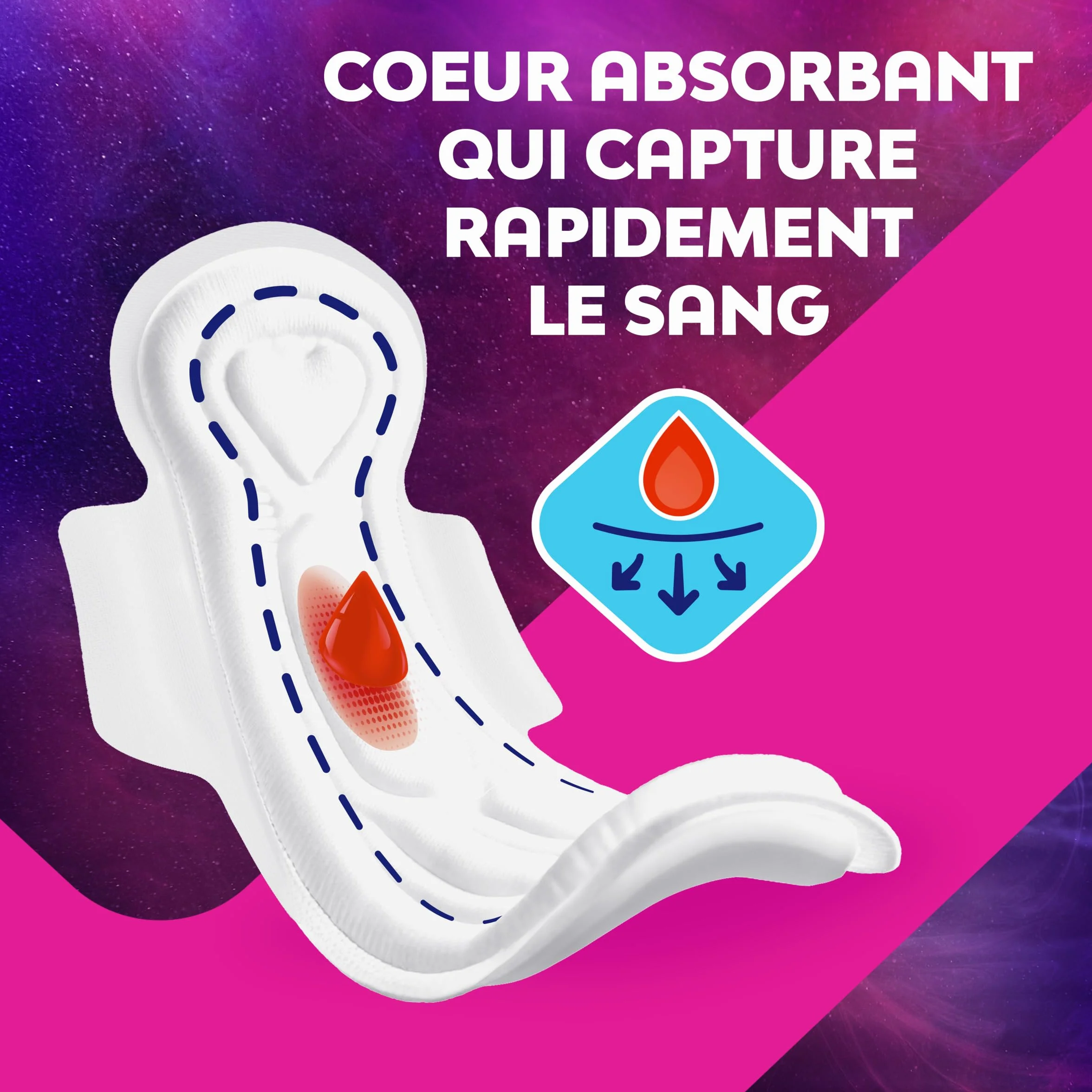 Nana Maxi Goodnight x12 Serviettes Hygiéniques Nuit avec Ailettes Flux très Abondant