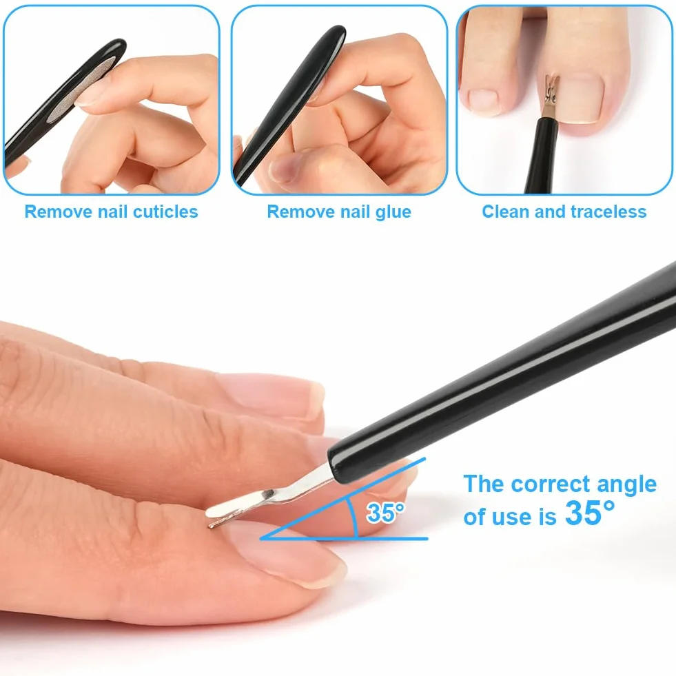 Outil de Soin des Ongles Nail Art Cuticules Trimmer Pusher Fourchette à Cuticules