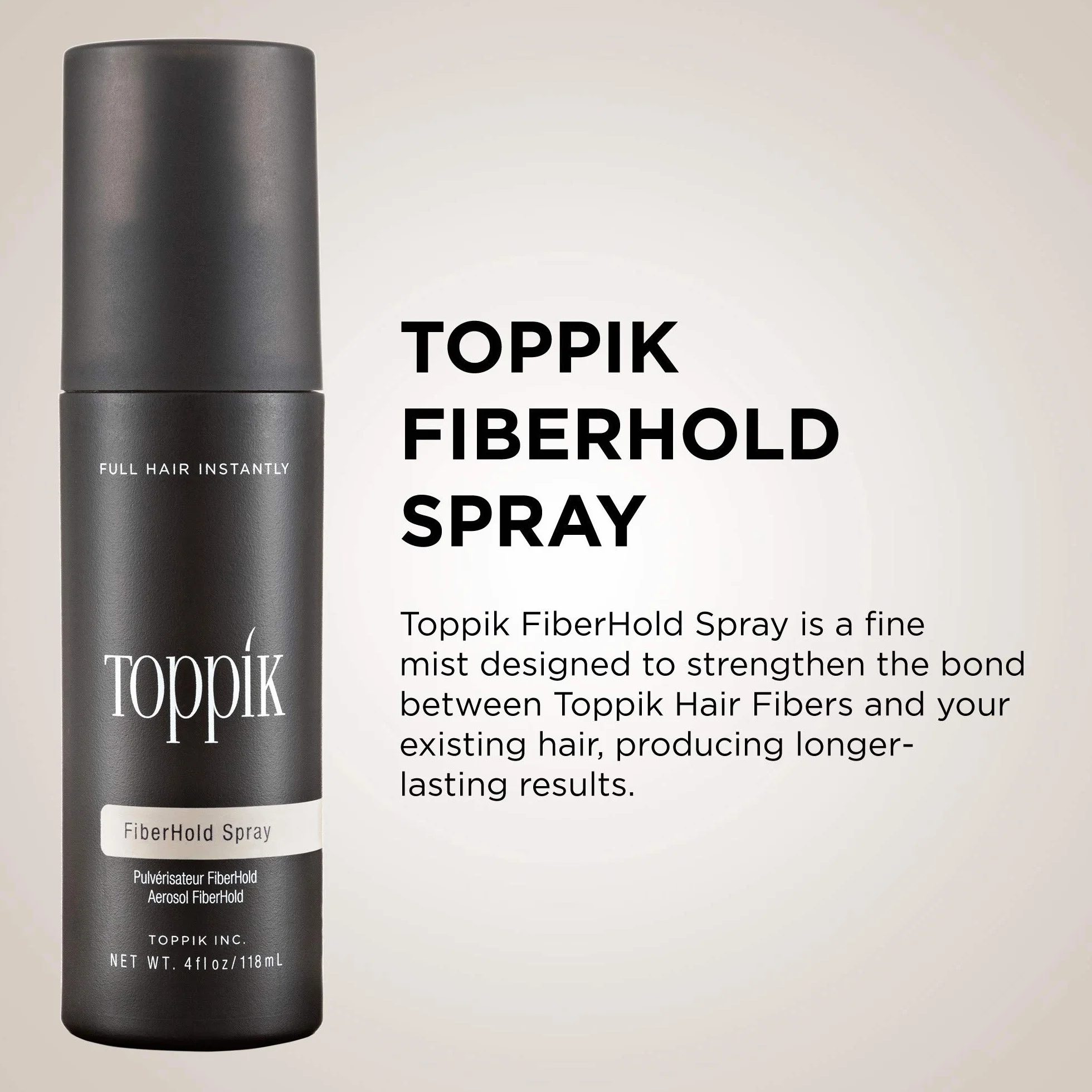 TOPPIK Spray Sublimateur 118ml - Laque Fixatrice Renforçant le Lien entre Fibres Capillaires et Cheveux