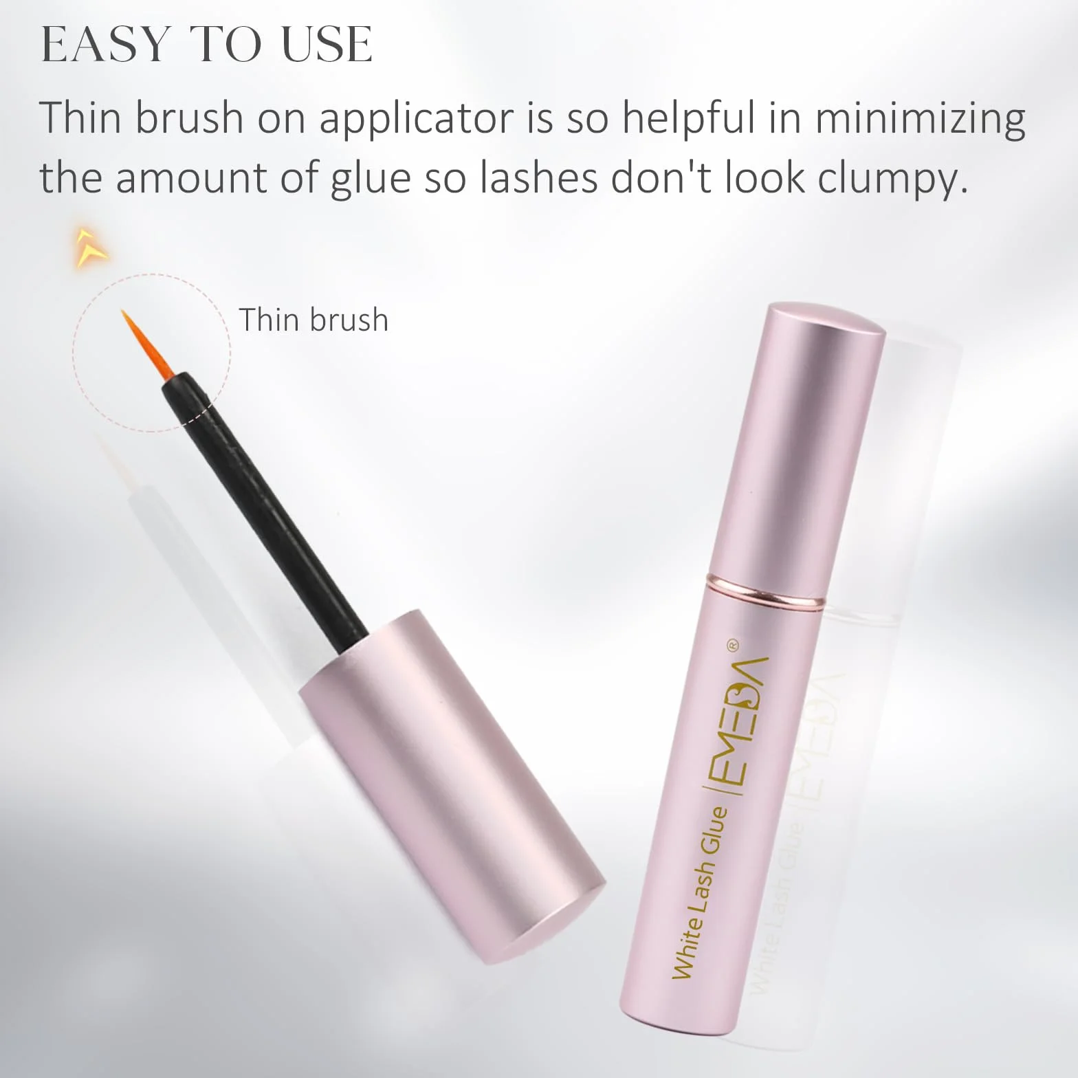 EMEDA Colle Faux Cils Blanche et Transparente - Latex Eyelash Glue Adhésive Imperméable 5ml