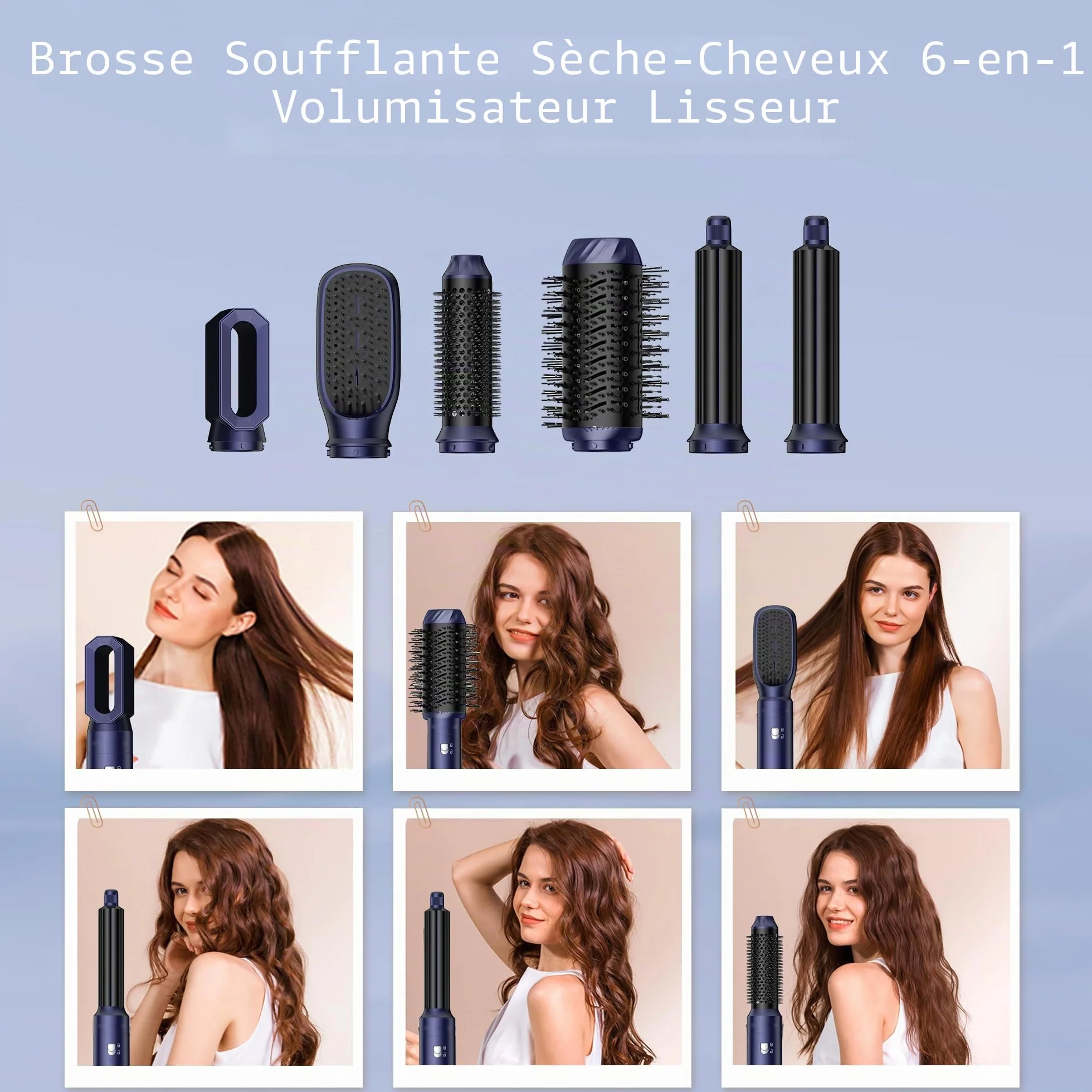 MogaWave Air Styler Pro 1000W Air Brush Hair Styler Brosse Soufflante Seche Cheveux