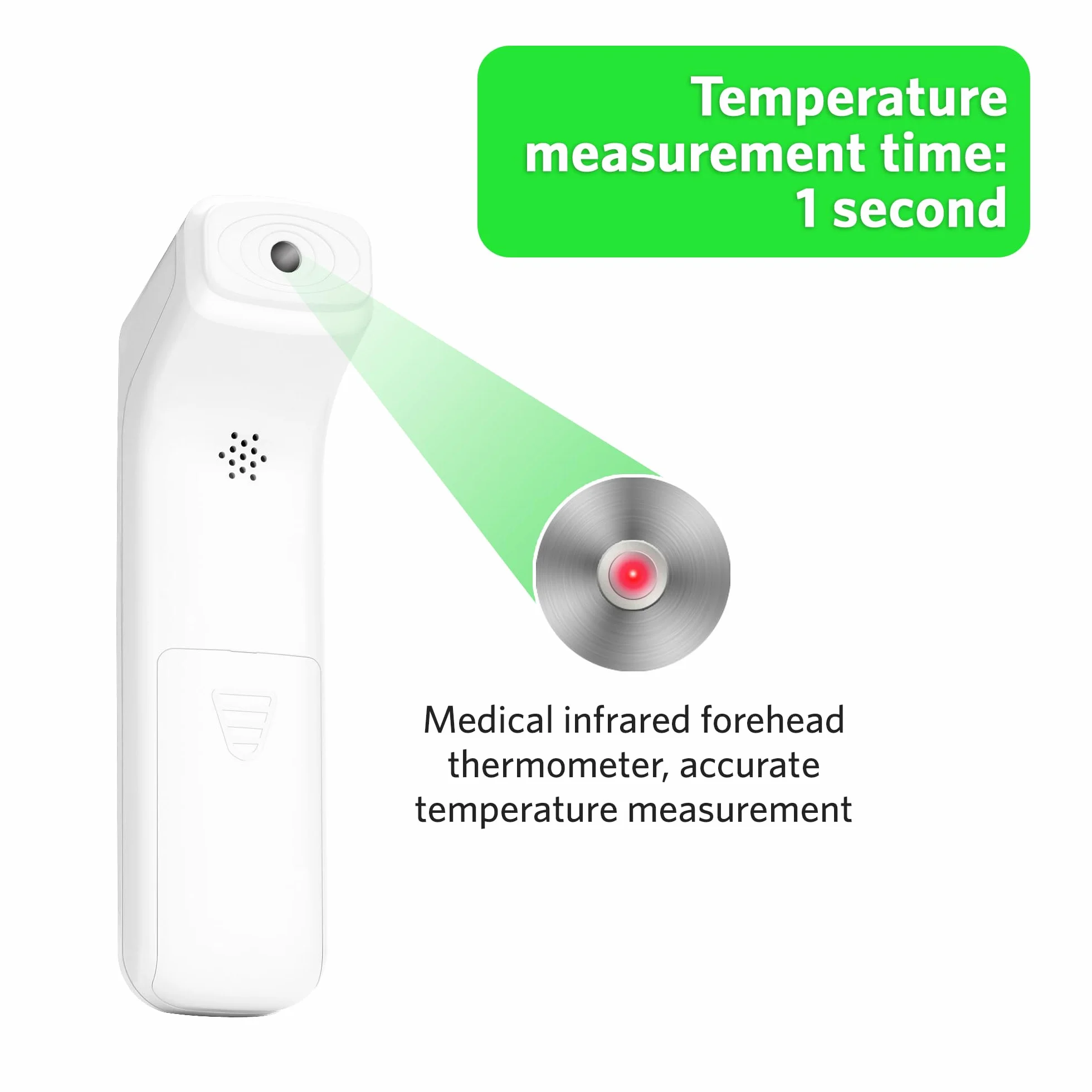 BESTEK Thermomètre Frontal sans Contact Infrarouge avec Lecture Instantanée 1s Écran LCD
