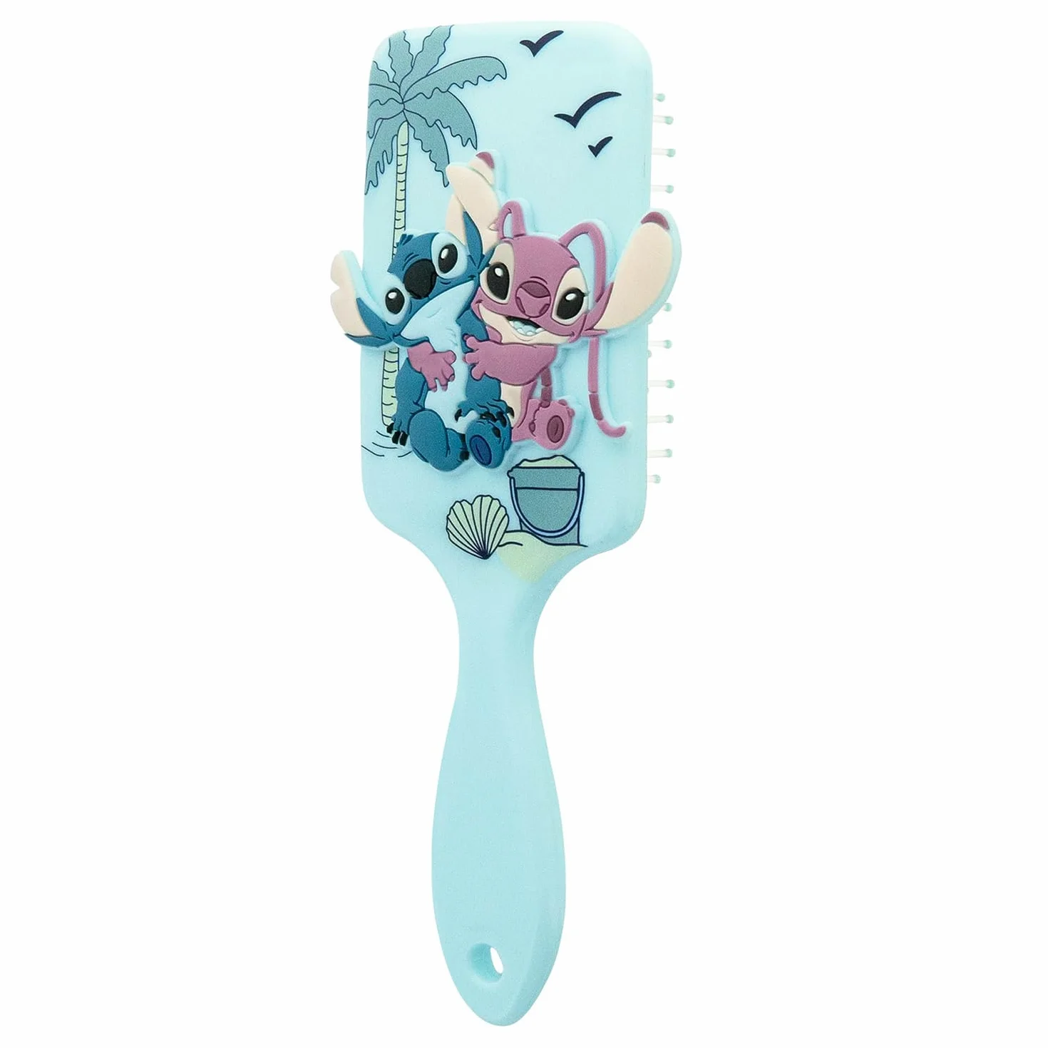Disney Brosse Démêlante Cheveux Enfants Stitch & Angel Poils Flexibles Ergonomique Antidérapant Cheveux Sec Mouillé Accessoire Coiffure Fille
