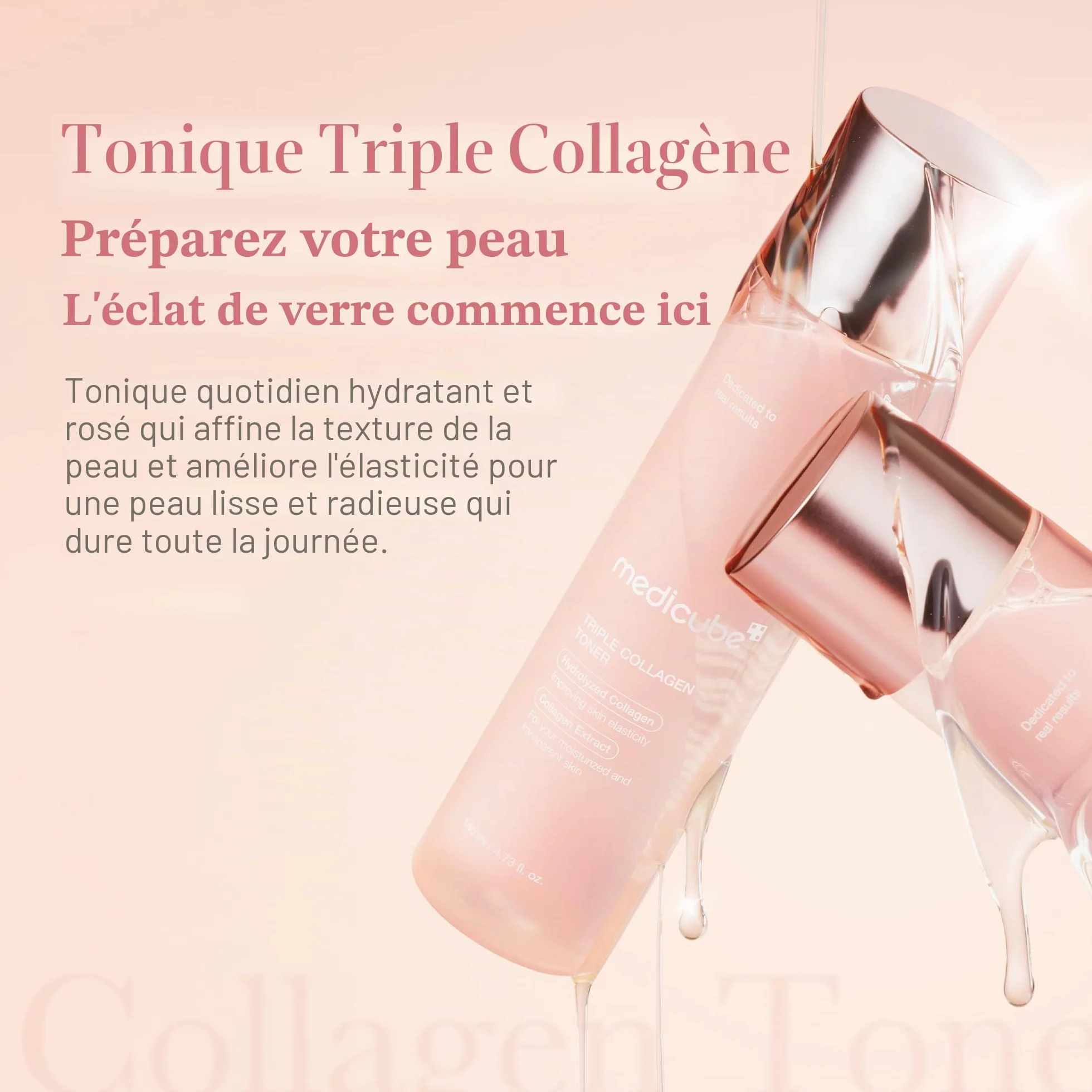Medicube Tonique au Triple Collagène Hydrolysé Hydratation Profonde Peau Lisse 140ml