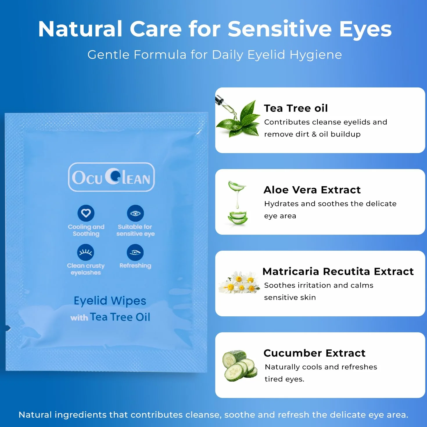 Lingettes Yeux Pour Blépharite - Nettoyage Paupières Sensibles - Lot de 30 Lingettes Stériles Hygiène Oculaire