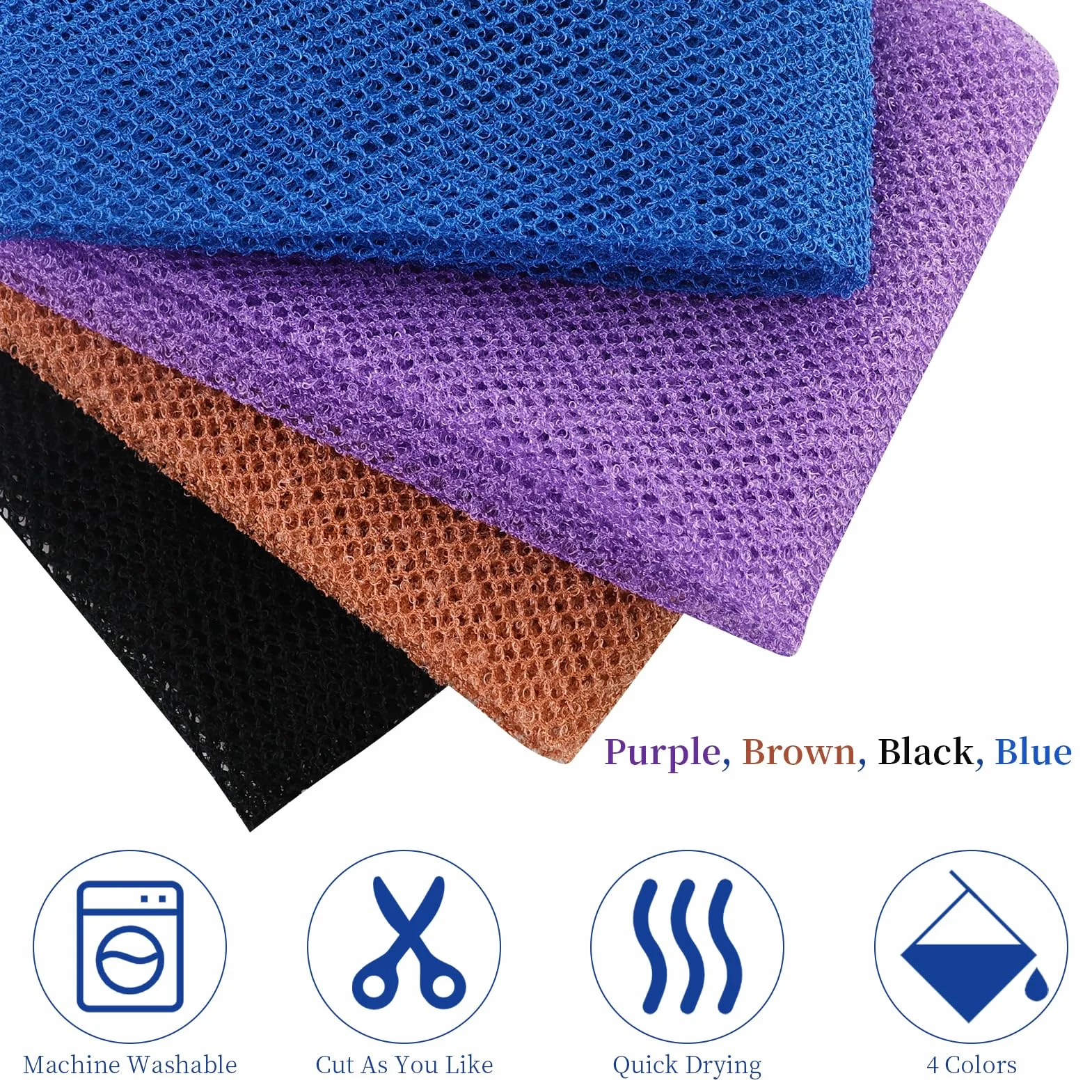 Lot de 4 éponges africaines exfoliantes 80 x 30 cm - Filet pour corps