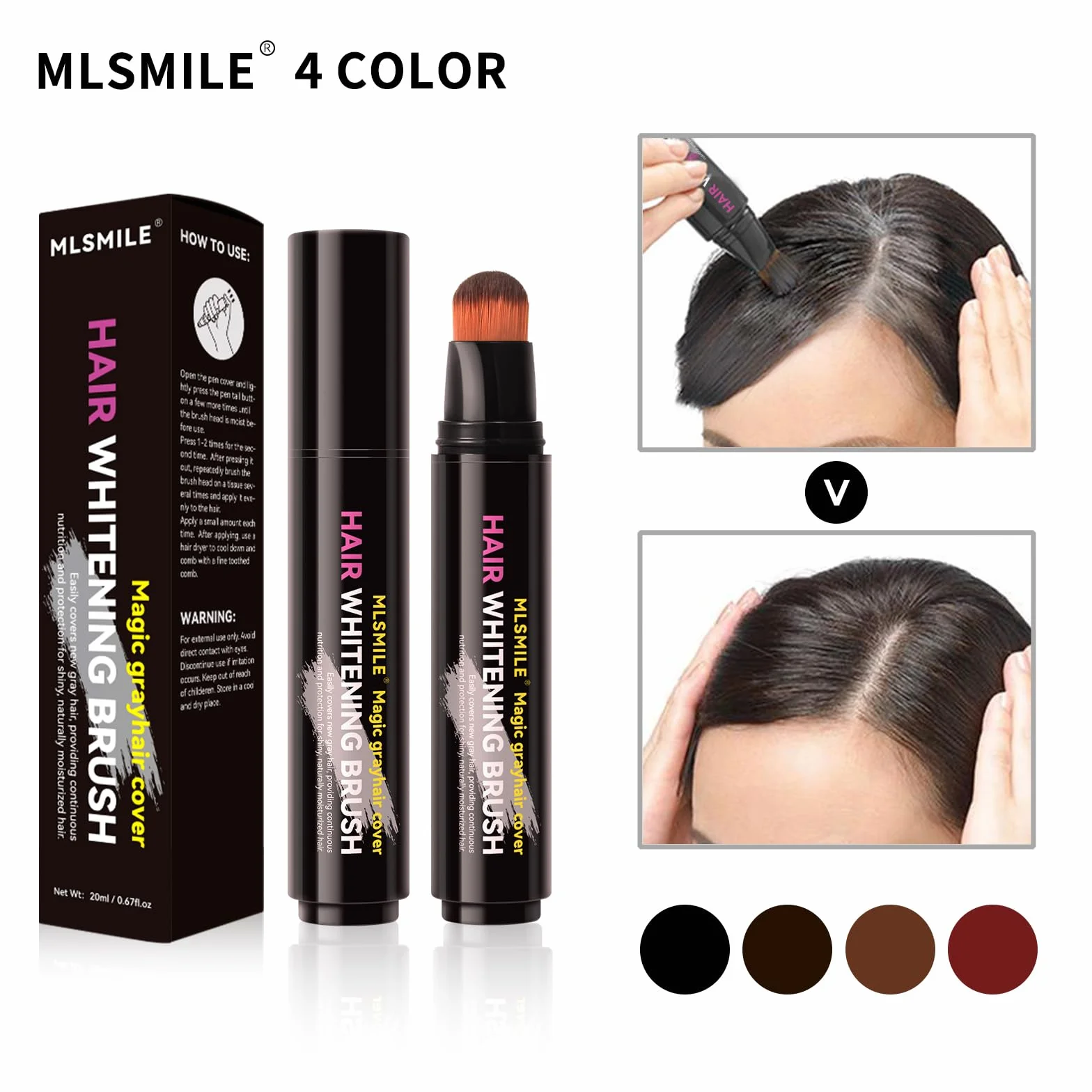 Craie Temporaire Pour Cheveux Stylo Colorant Noir Rouge À Lèvres Teinture Temporaire Soins Doux Peinture Cheveux