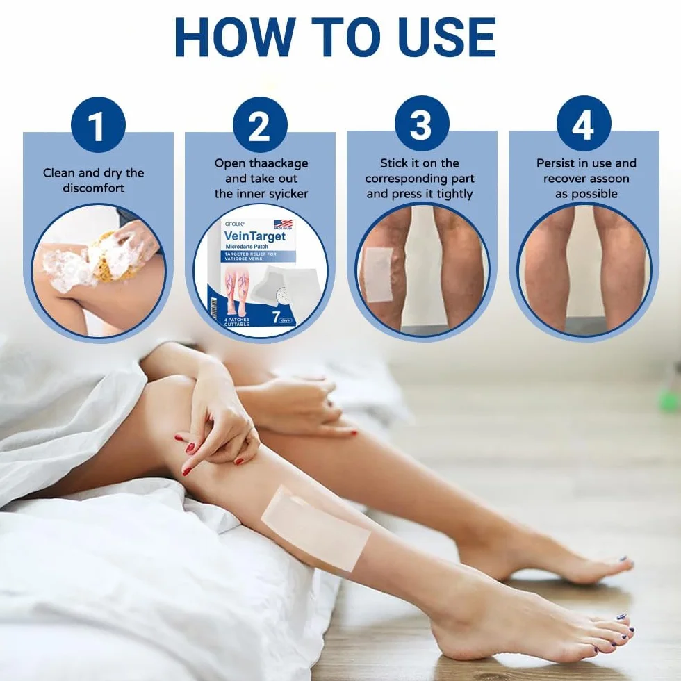 Leg Renew Varicose Vein Patch 60pcs Vein Target Microneedle Patch Natural Ingredients All Skin Types