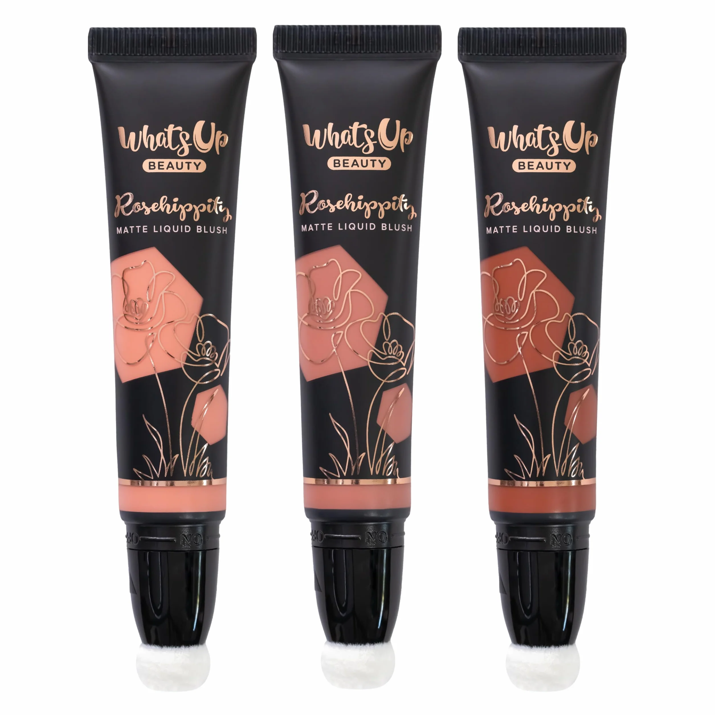 Whats Up Beauty - 3 Rosehippity Matte Liquid Blushes (Osiana, Heirloom, Leonidas) Clean Cruelty Free Vegan Skin-Loving Ingredients Cheek Makeup