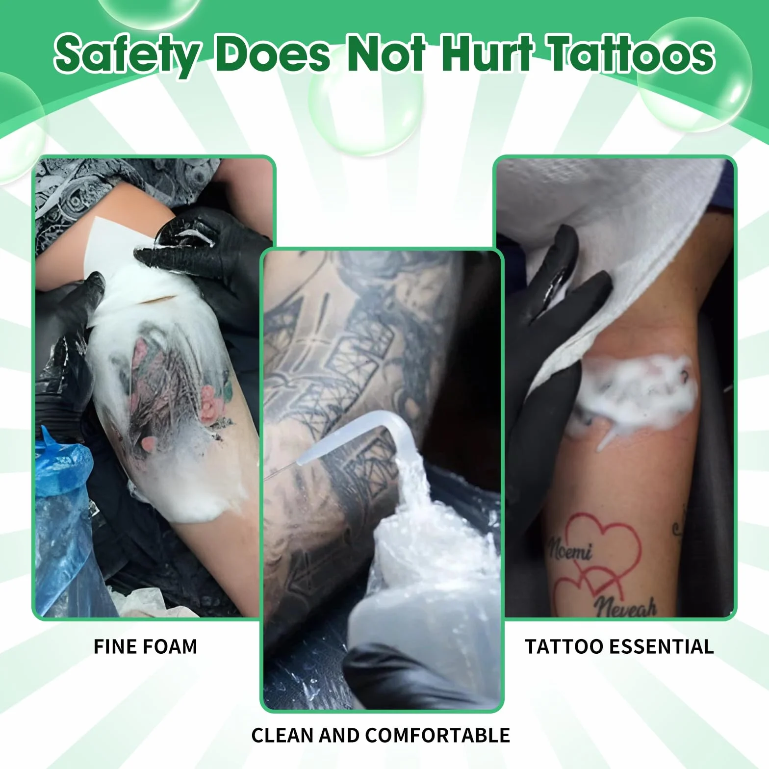 Proamate Savon de tatouage vert 120 ml avec bouteille en mousse fournitures de tatouage