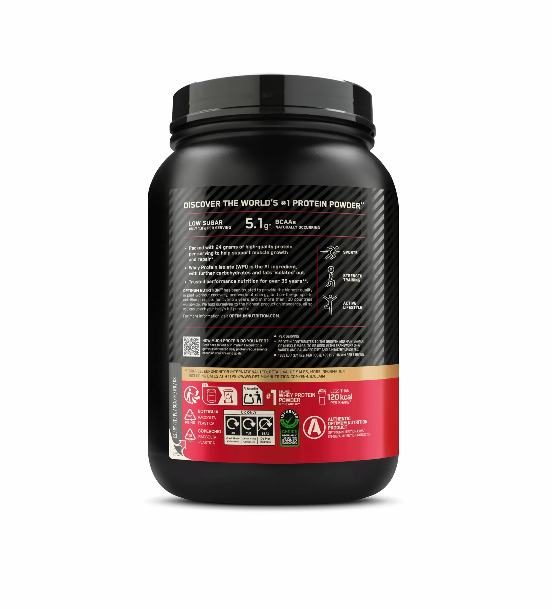 Optimum Nutrition Gold Standard 100% Whey Protéine en Poudre, Double Chocolat Riche, 899g