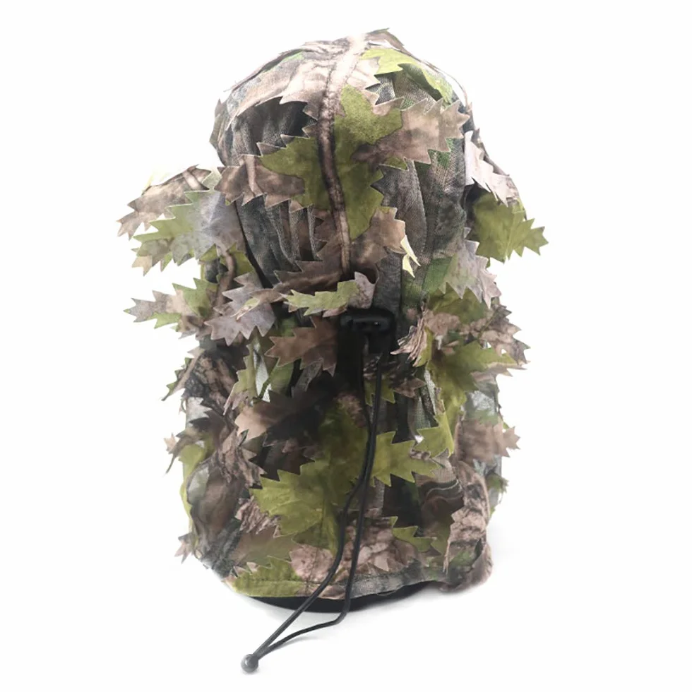 Cagoule 3D camouflage feuilles masque intégral chasse tir cyclisme