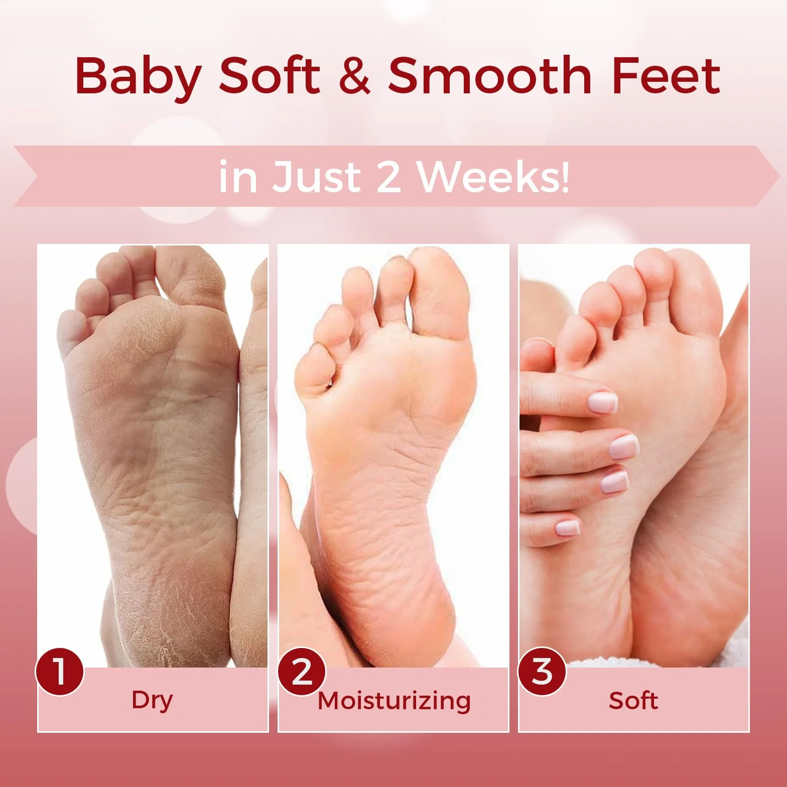 Masque Nourrissant Pieds 3 Paires, Répare Talons, Adoucit Peau Morte, Traitement Pieds Secs Fissurés