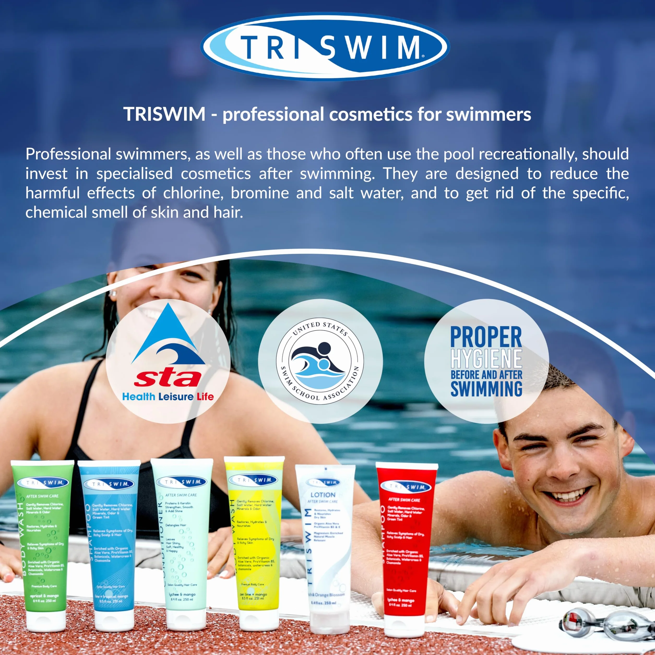 TRISWIM Après-shampoing démêlant Junior After Swim pour Enfants - Protège et répare cheveux endommagés par chlore, eau salée