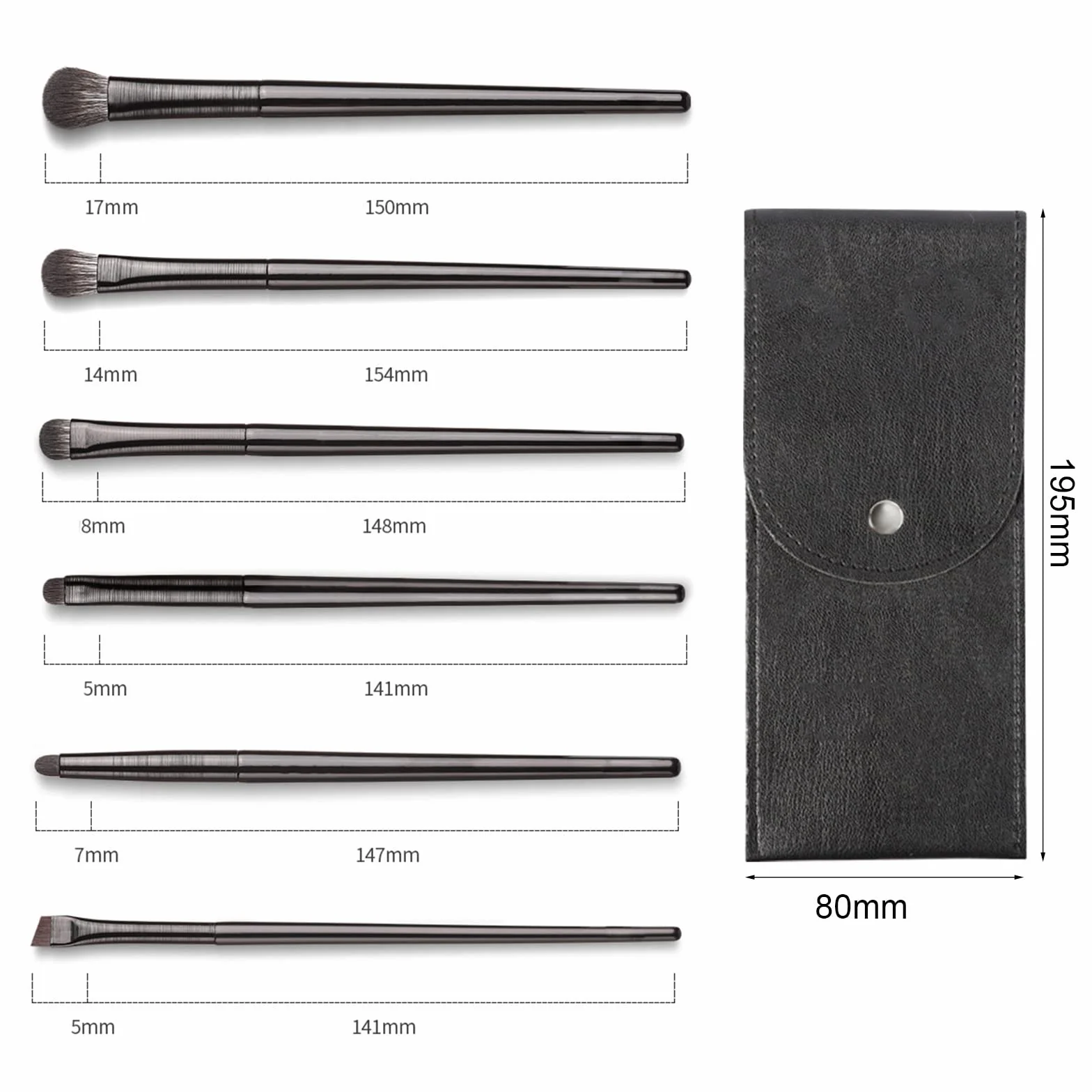Pinceaux Maquillages 6 PCS Set, Pinceau de Maquillage EyeLiner, Pour Sourcils Yeux Cil Angle Incliné ultra fin