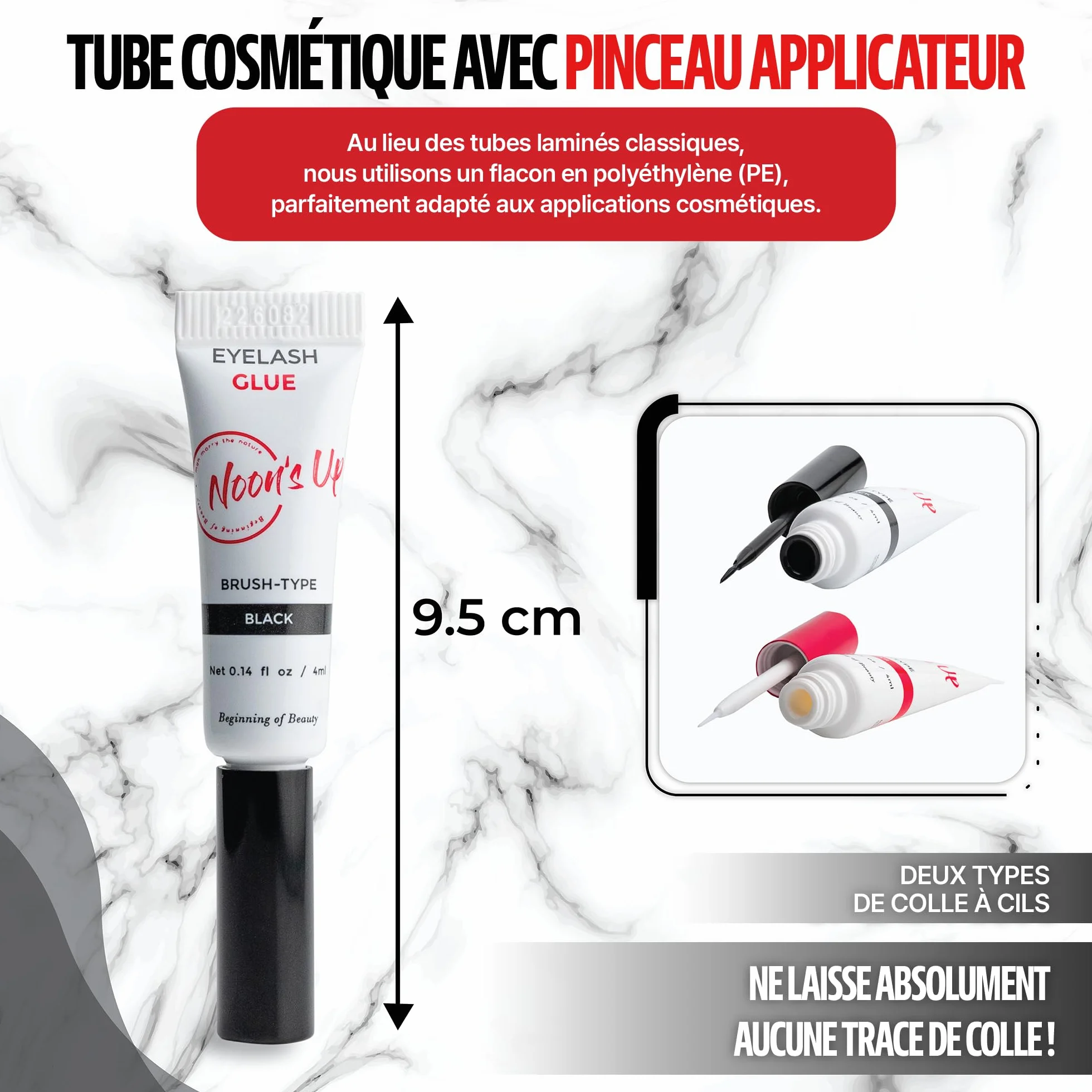 NOON'S UP Colle à Faux Cils Noire Fixation Extra Forte Waterproof 4 ml