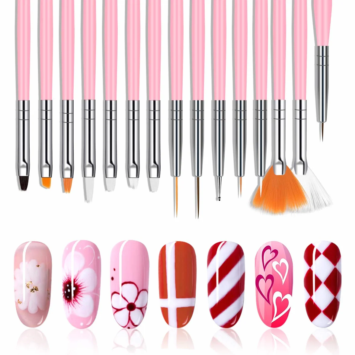 Ensemble de Pinceaux à Ongles Nail Art, 20 Pièces Pinceau pour Gel UV et Acrylique