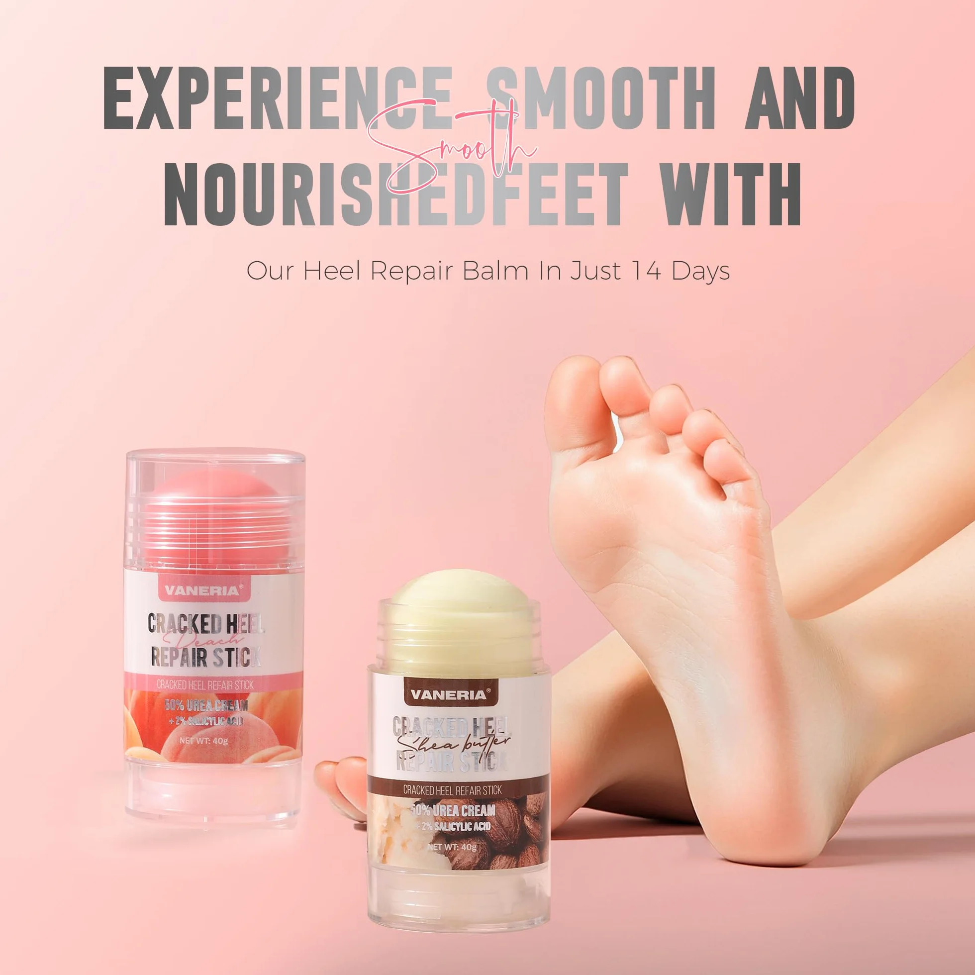 Vaneria Crème réparatrice pour pieds secs et crevassés 40g Pêche