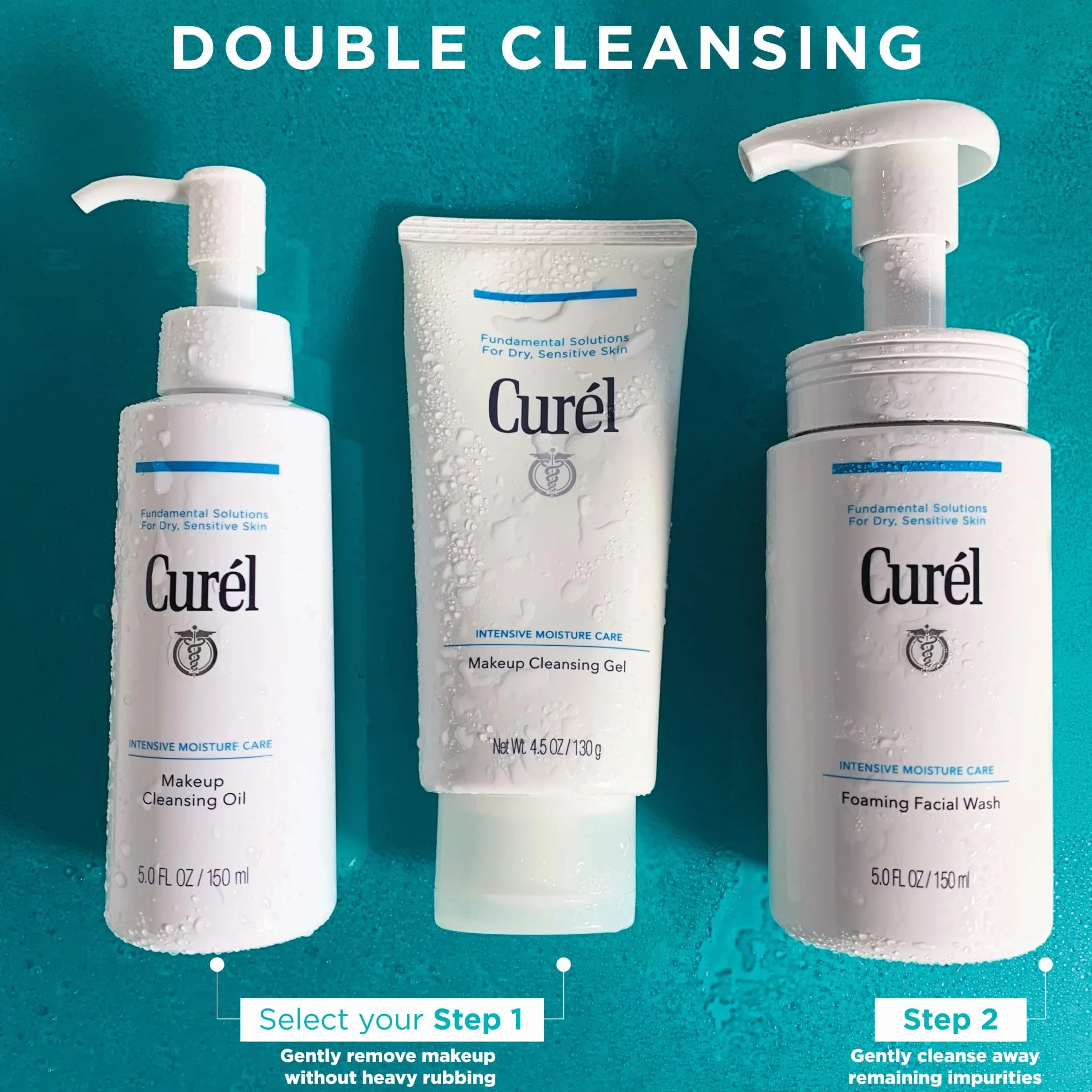 Curél - Huile nettoyante pour le visage - Nettoyant à base d'huile - 150 ml - Pour peaux sèches et sensibles - Sans parfum