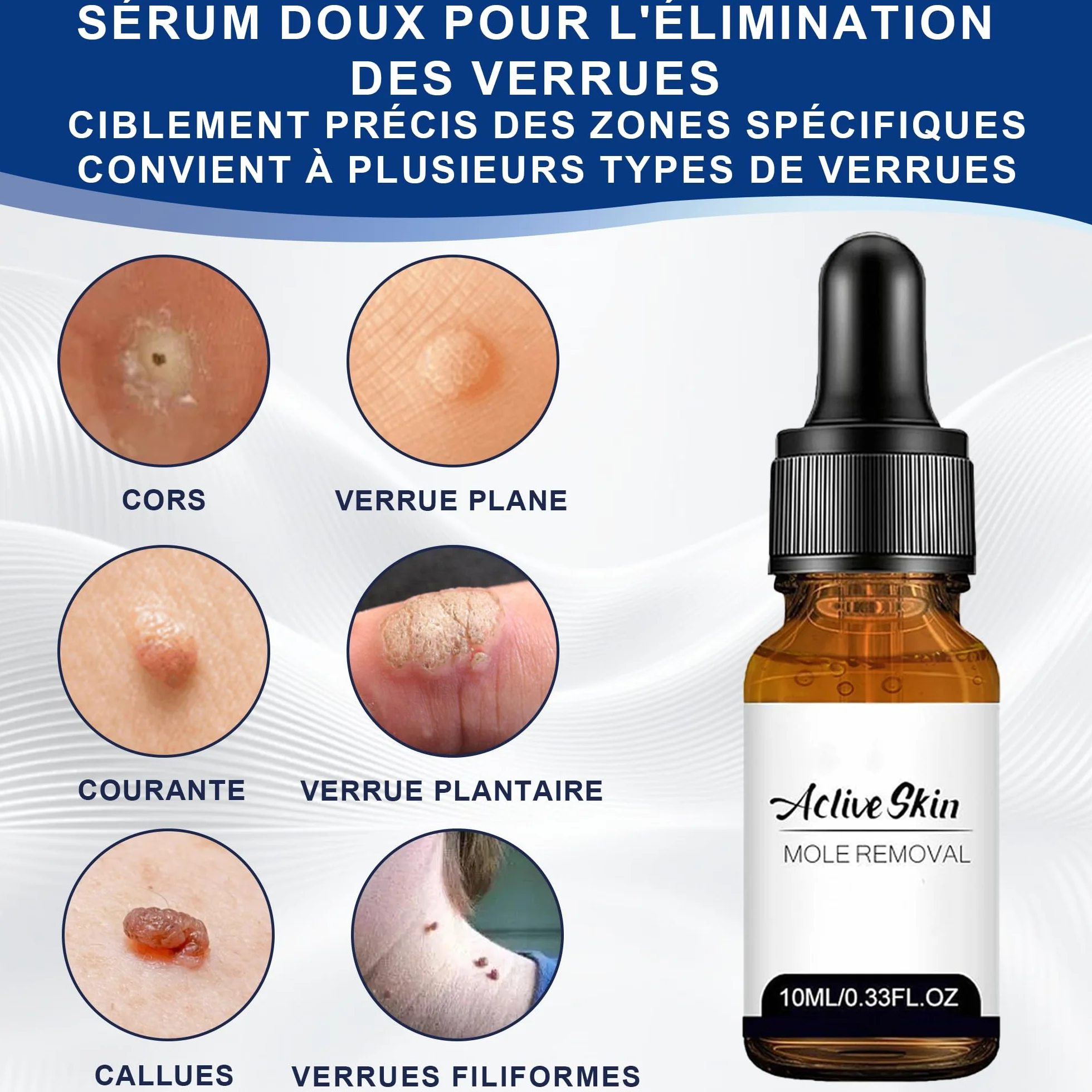 Action Enlèvement Des Acrochordons – Pipette Précision Visage & Corps | Élimination Ciblée des Verrues Plantaires, Vulgaire et Plates | Formule Douce à, Format Voyage(10ml)