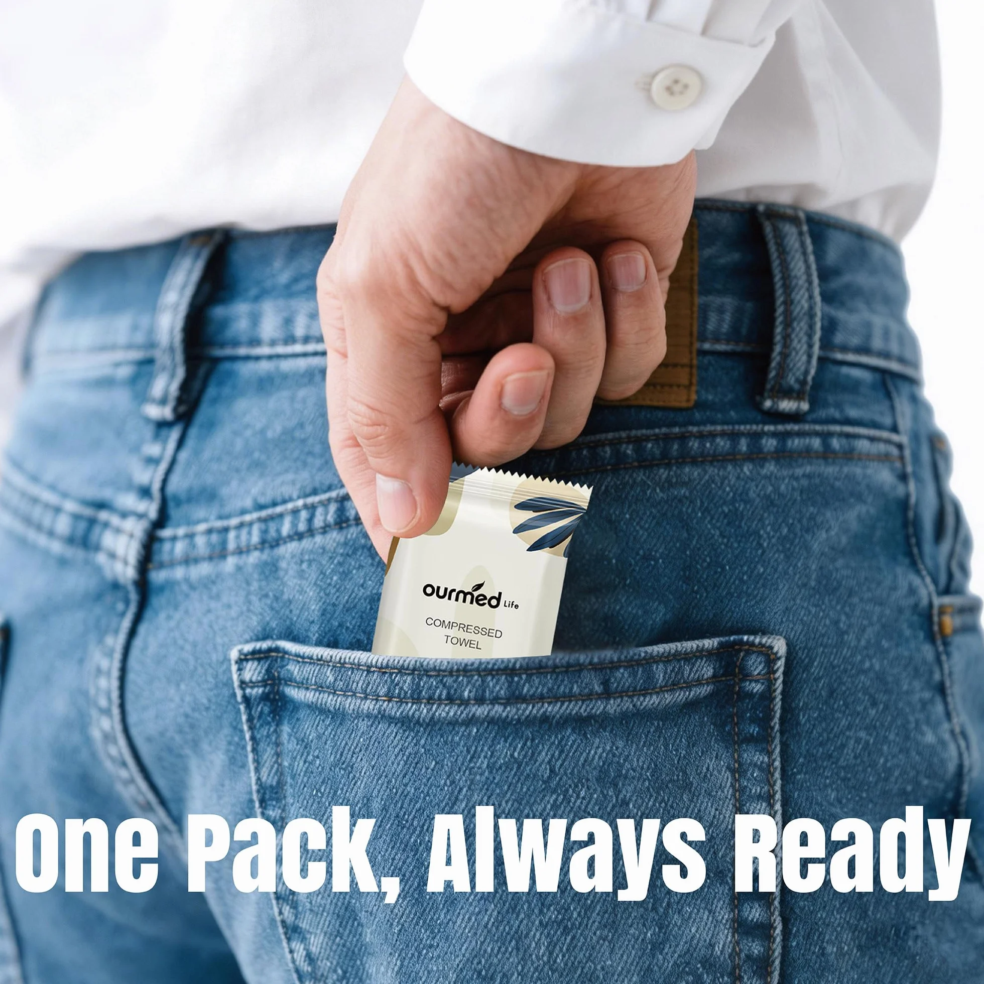 Ourmed Life Comprimés de serviette compressée 30 cm x 25 cm 56 pièces