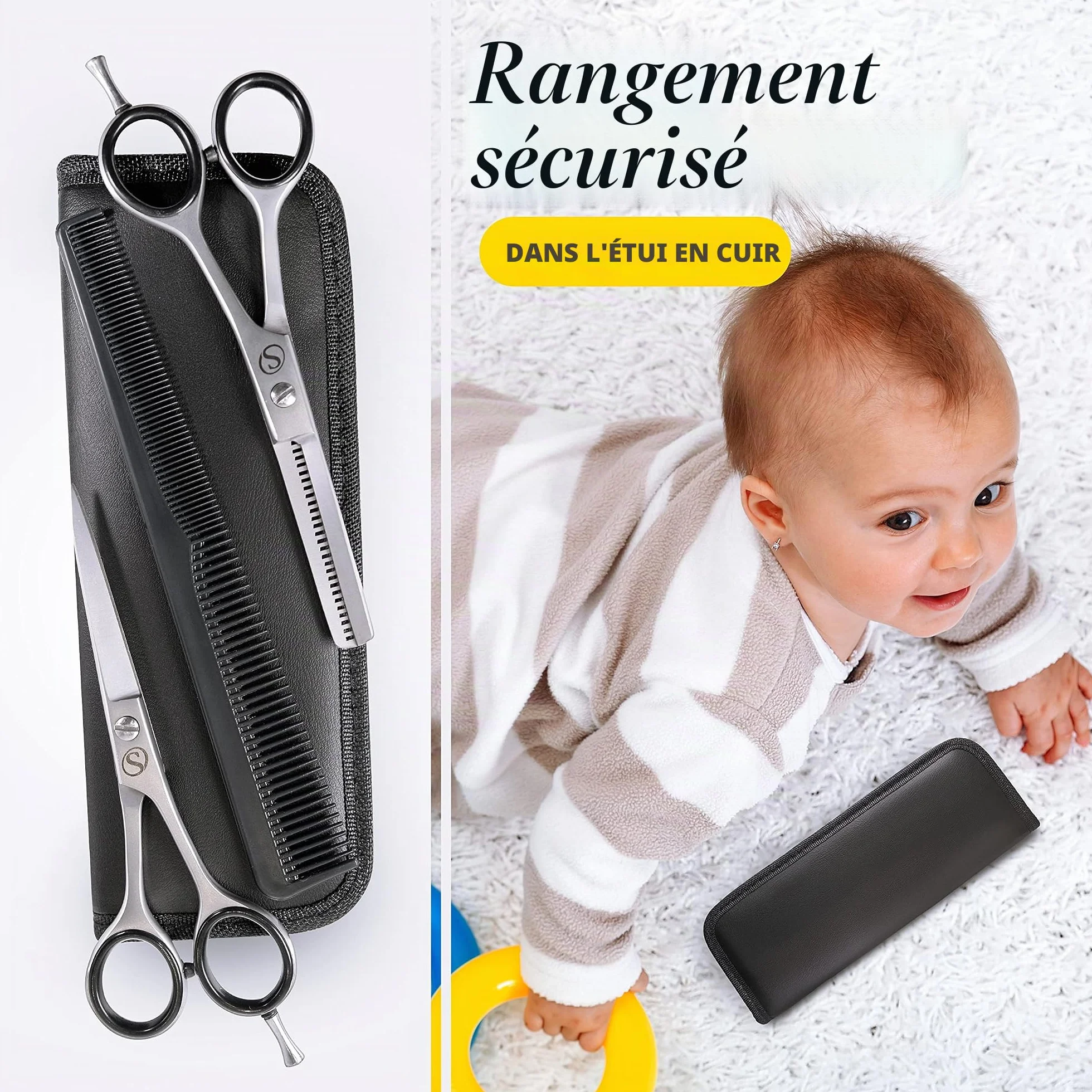 Ensemble de ciseaux à cheveux SCHMIEDWERK | Ciseaux de coiffure coupe nette et précise | Coupe de cheveux parfaite pour hommes et femmes | Ciseaux de coupe de cheveux professionnels avec étui (jeu de