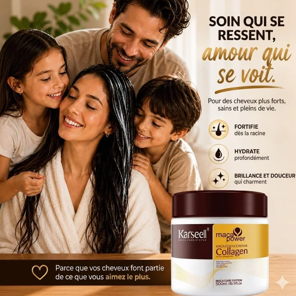 Karseell MACA CARE SYSTEM Masque Cheveux Professionnel Collagène 500ml